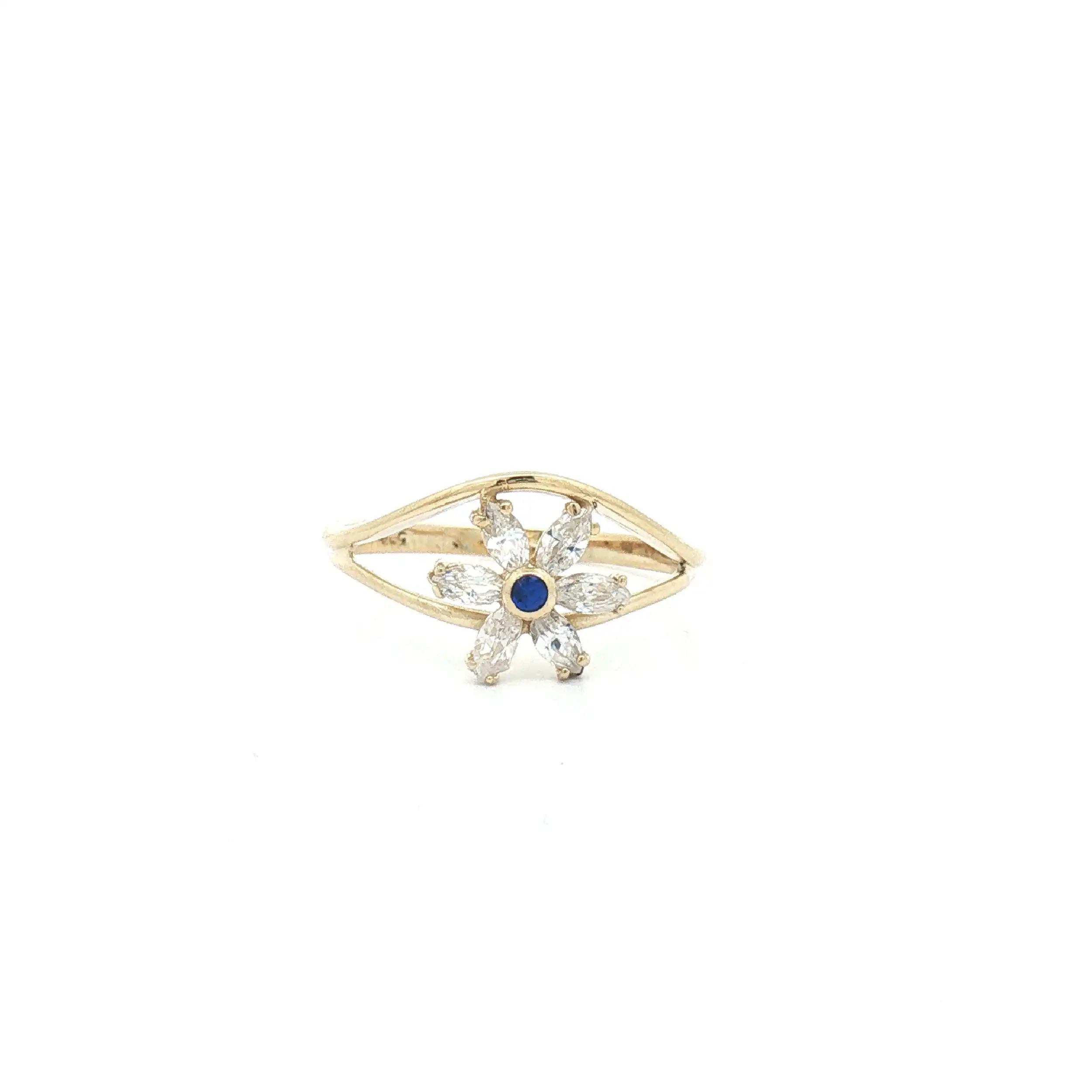 Ring Gelbgold mit Zirkonia Blume
