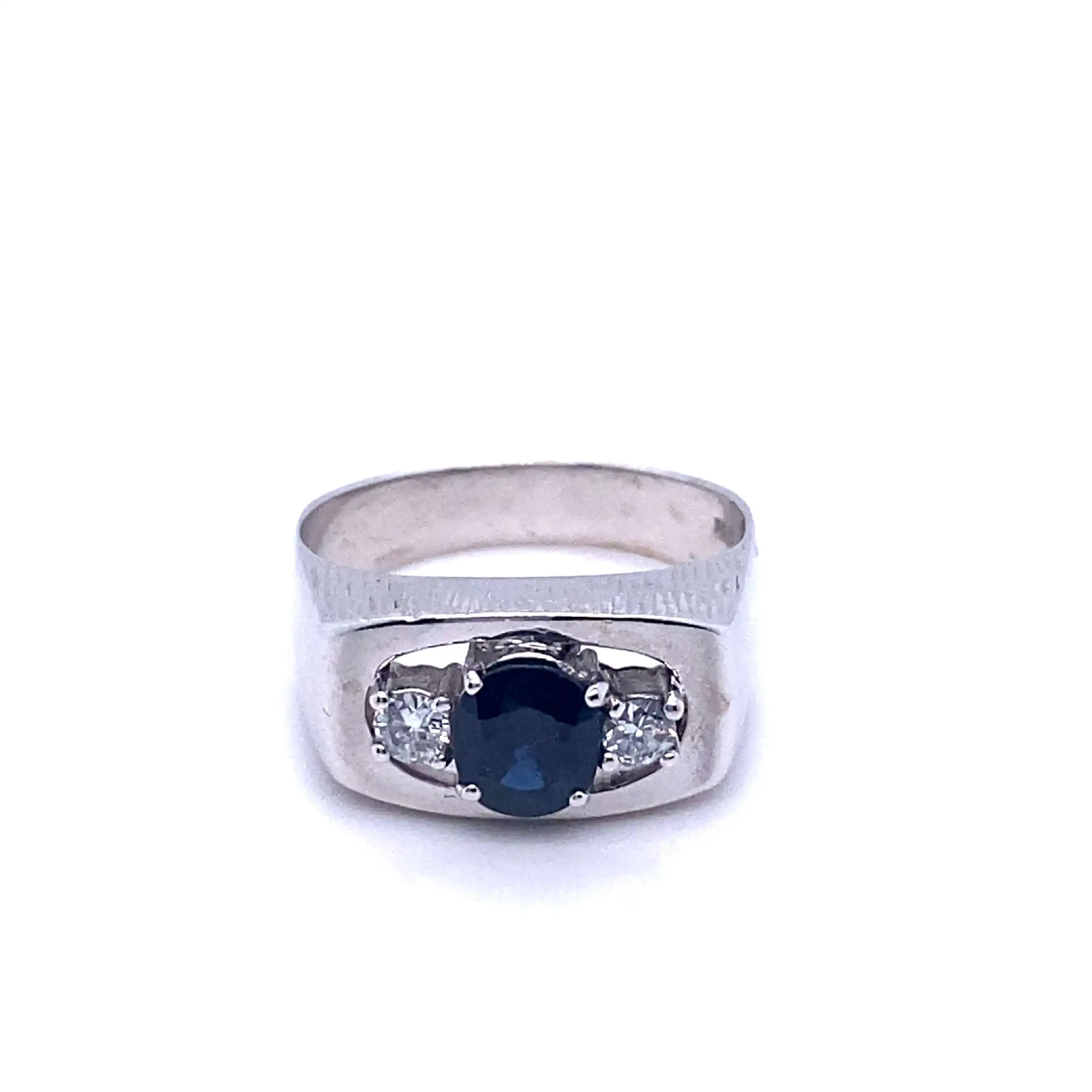 Ring Weißgold mit Saphir und Brillanten Ring Weißgold mit Saphir und Brillanten
