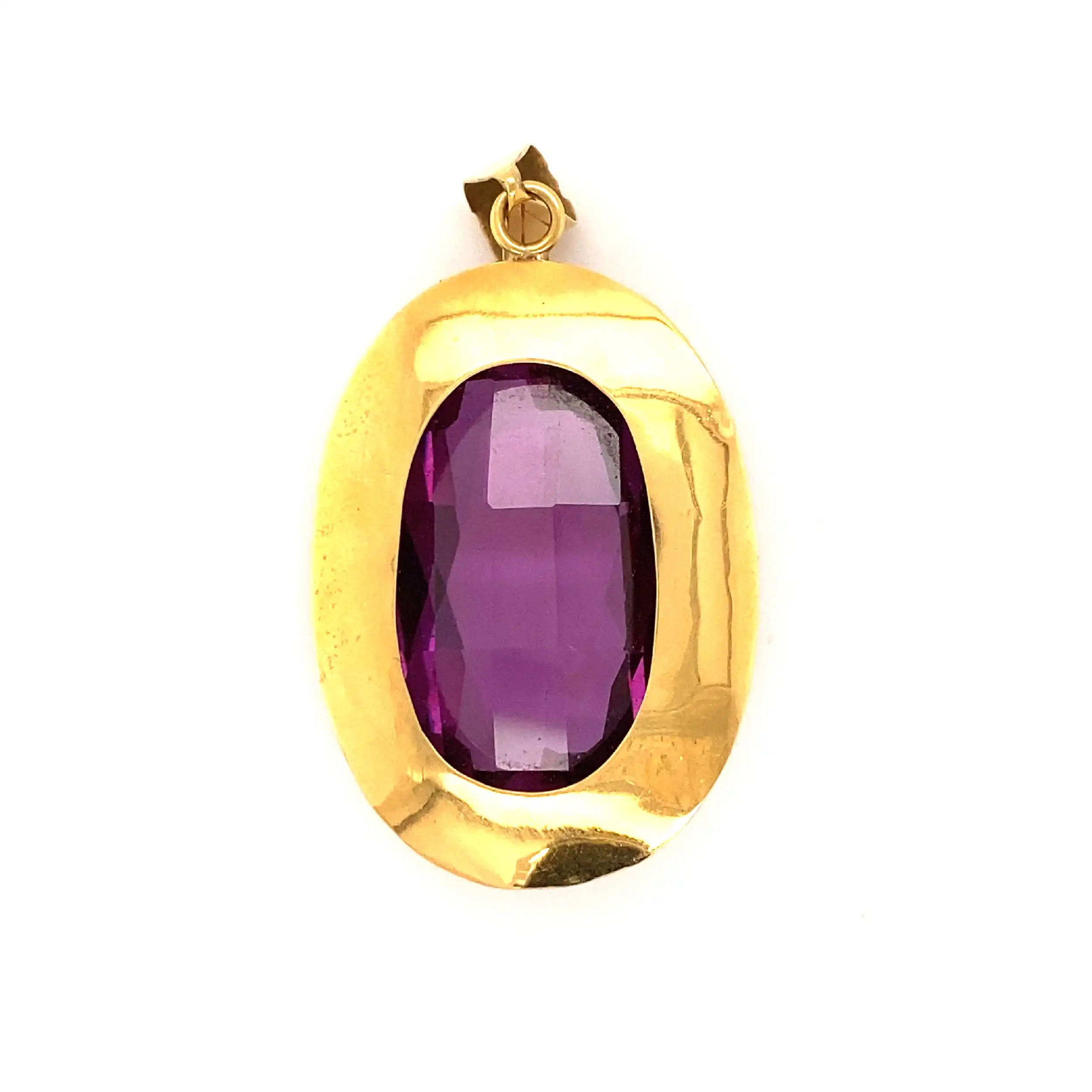 Anhänger Gelbgold mit synthetischem Amethyst Anhänger Gelbgold mit synthetischem Amethyst