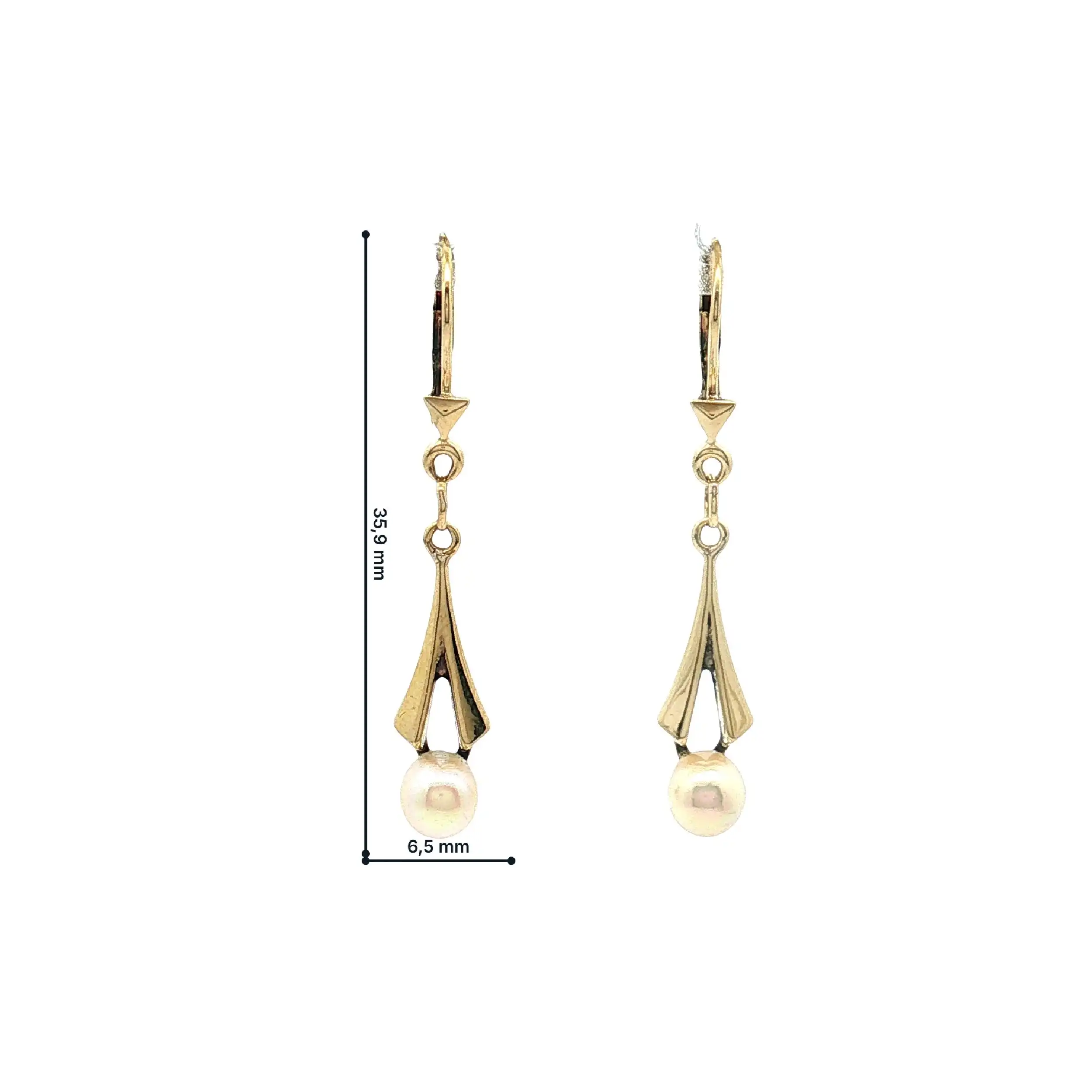 Ohrringe Gelbgold mit Perlen Ohrringe Gelbgold mit Perlen