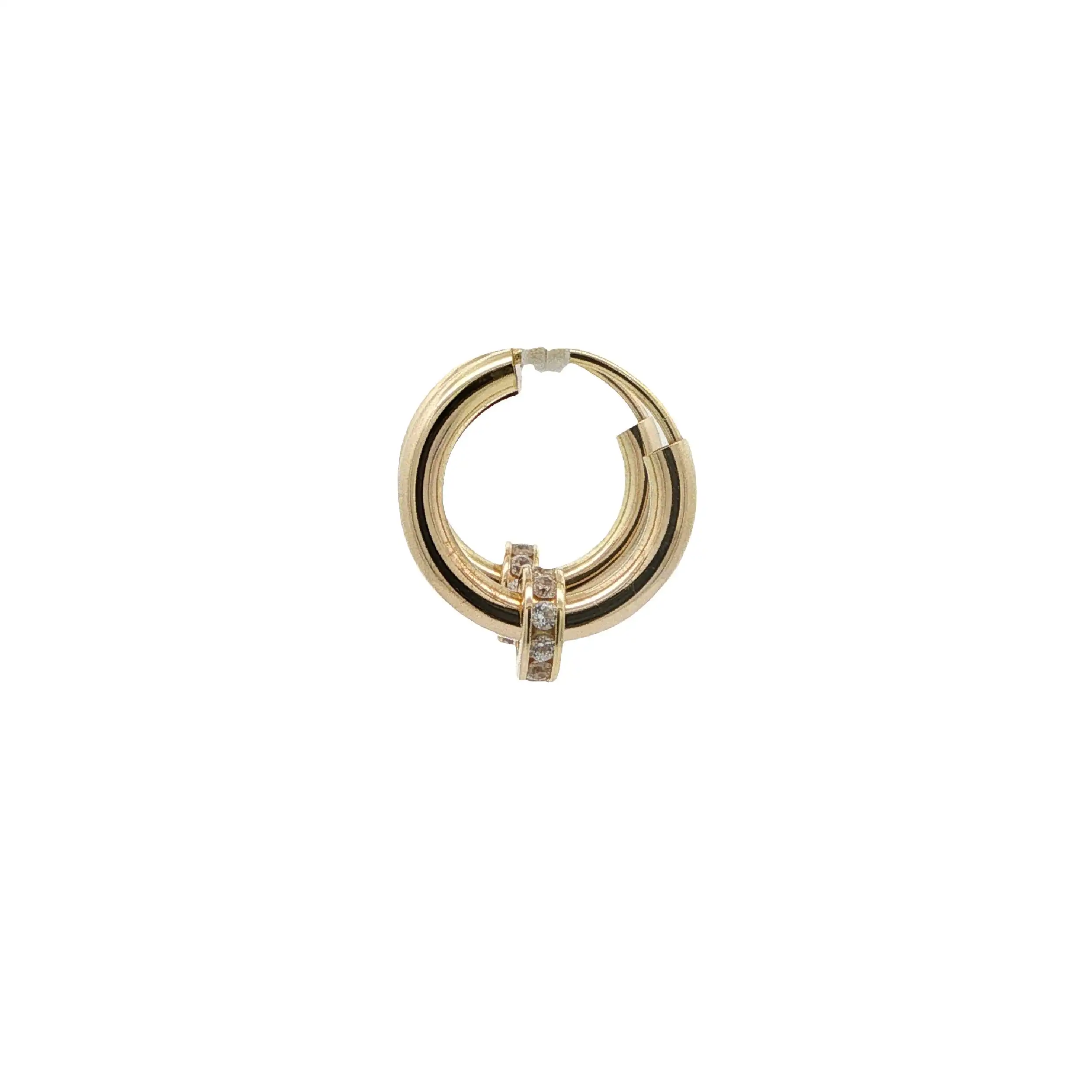 Creolen Gelbgold mit Zirkonia hohl
