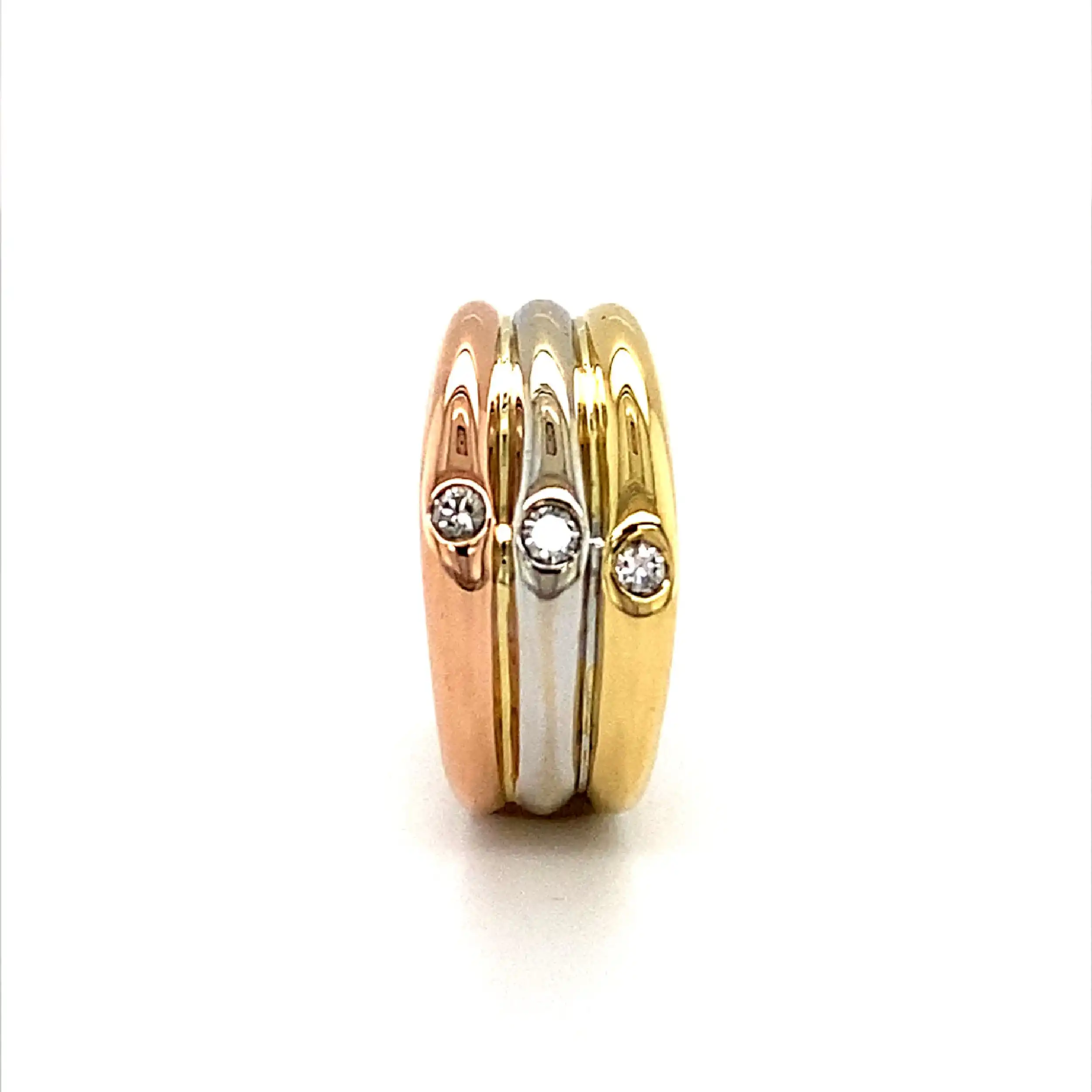 Ring Tricolor mit Brillanten Ring Tricolor mit Brillanten