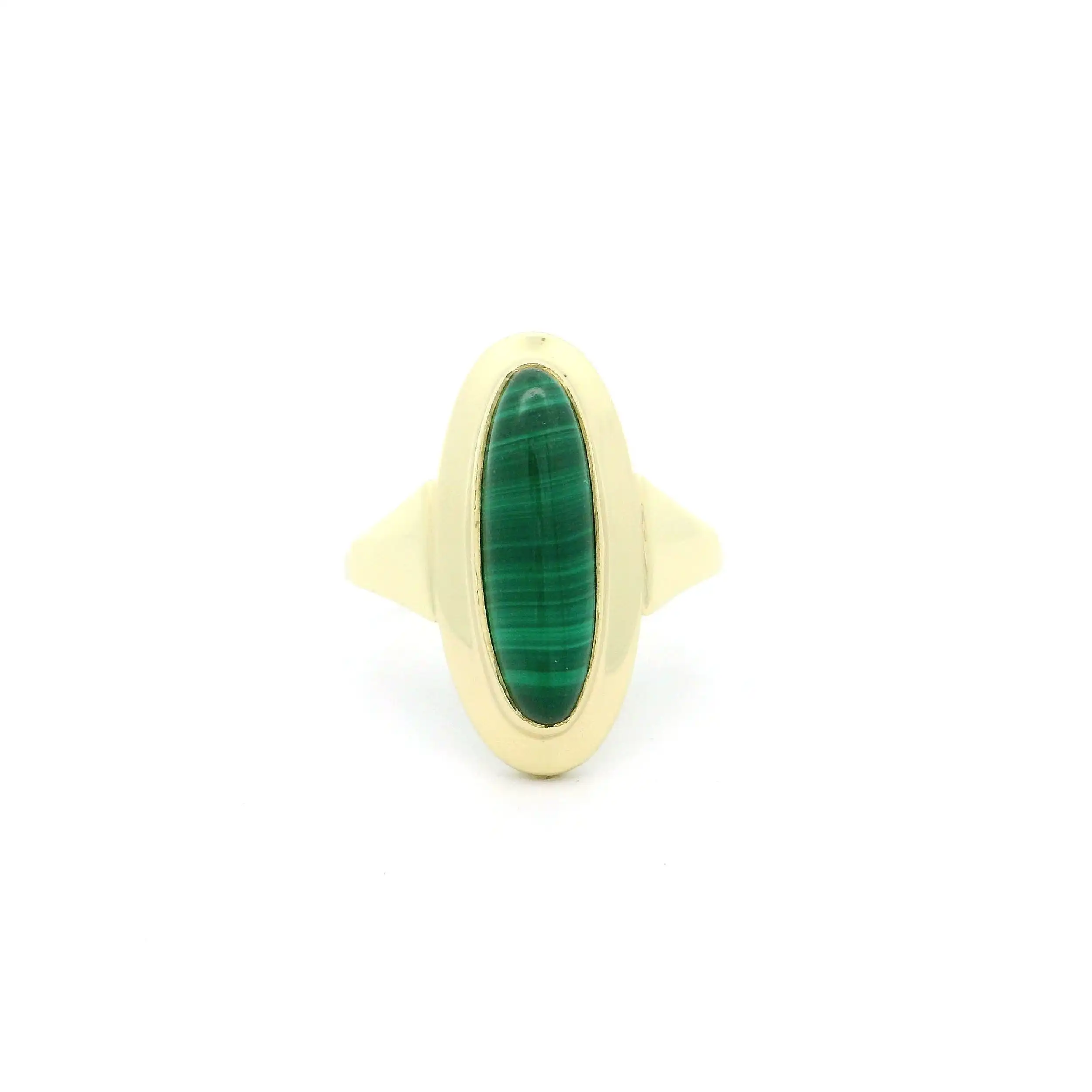 Ring Gelbgold mit Malachit Cabochon