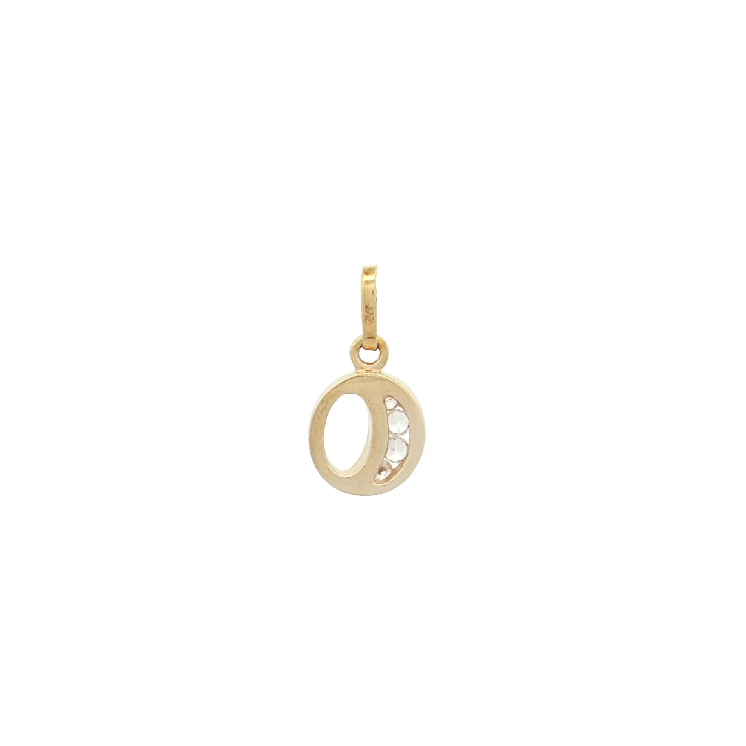 Anhänger Gelbgold "O" mit Zirkonia Anhänger Gelbgold "O" mit Zirkonia