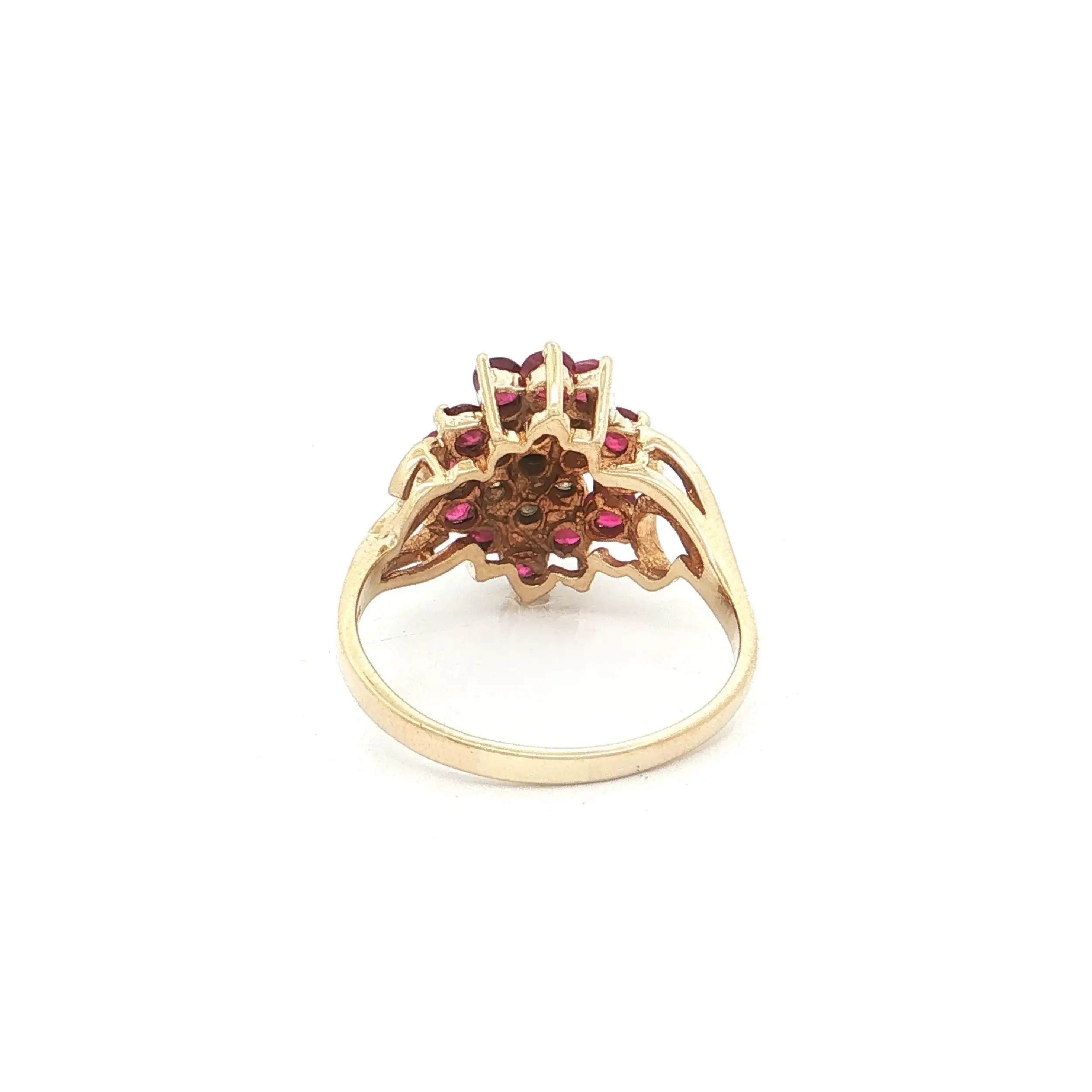 Ring Gelbgold mit Rubinen und Brillanten