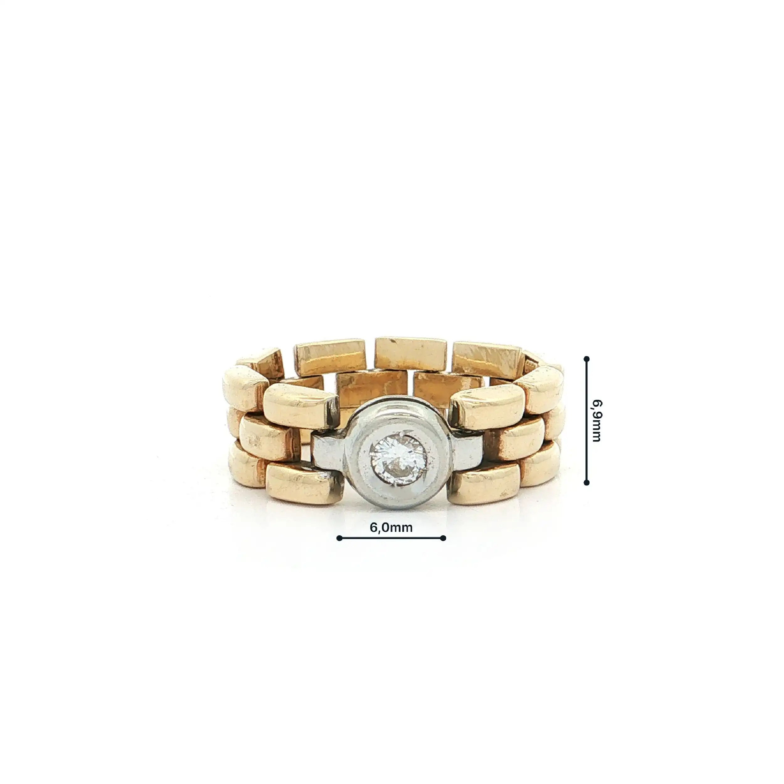 Kettenring Bicolor mit Brillant