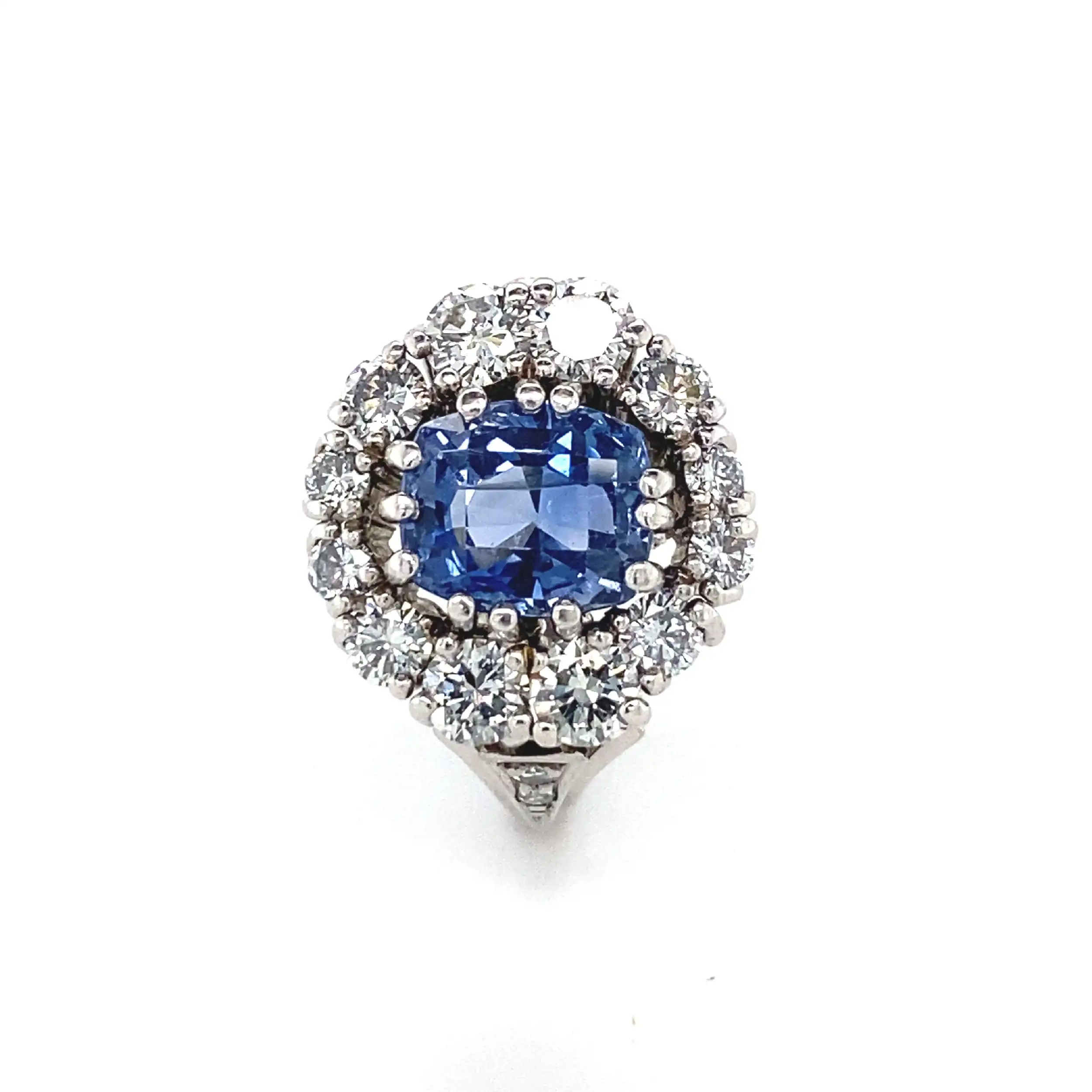 Ring Weißgold mit Saphir, Diamanten und Brillanten, mit EPL Expertise
