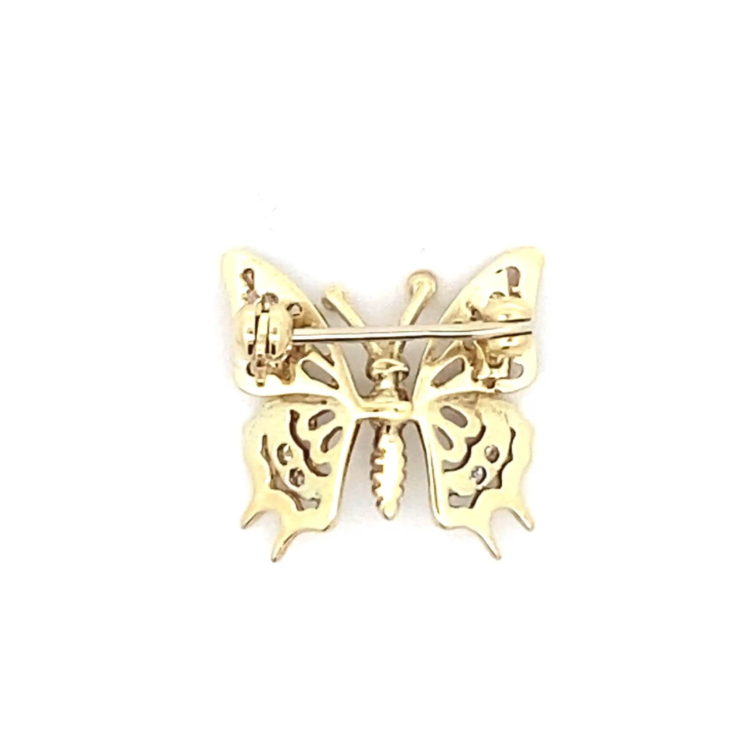 Brosche Bicolor Schmetterling mit Diamanten