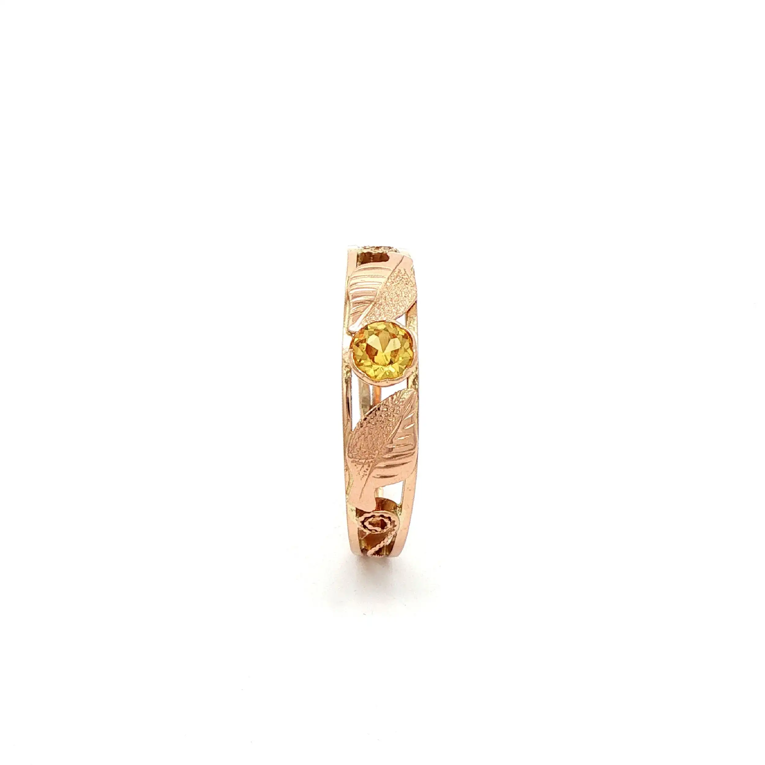 Ring Rotgold mit gelbem Farbstein Ring Rotgold mit gelbem Farbstein
