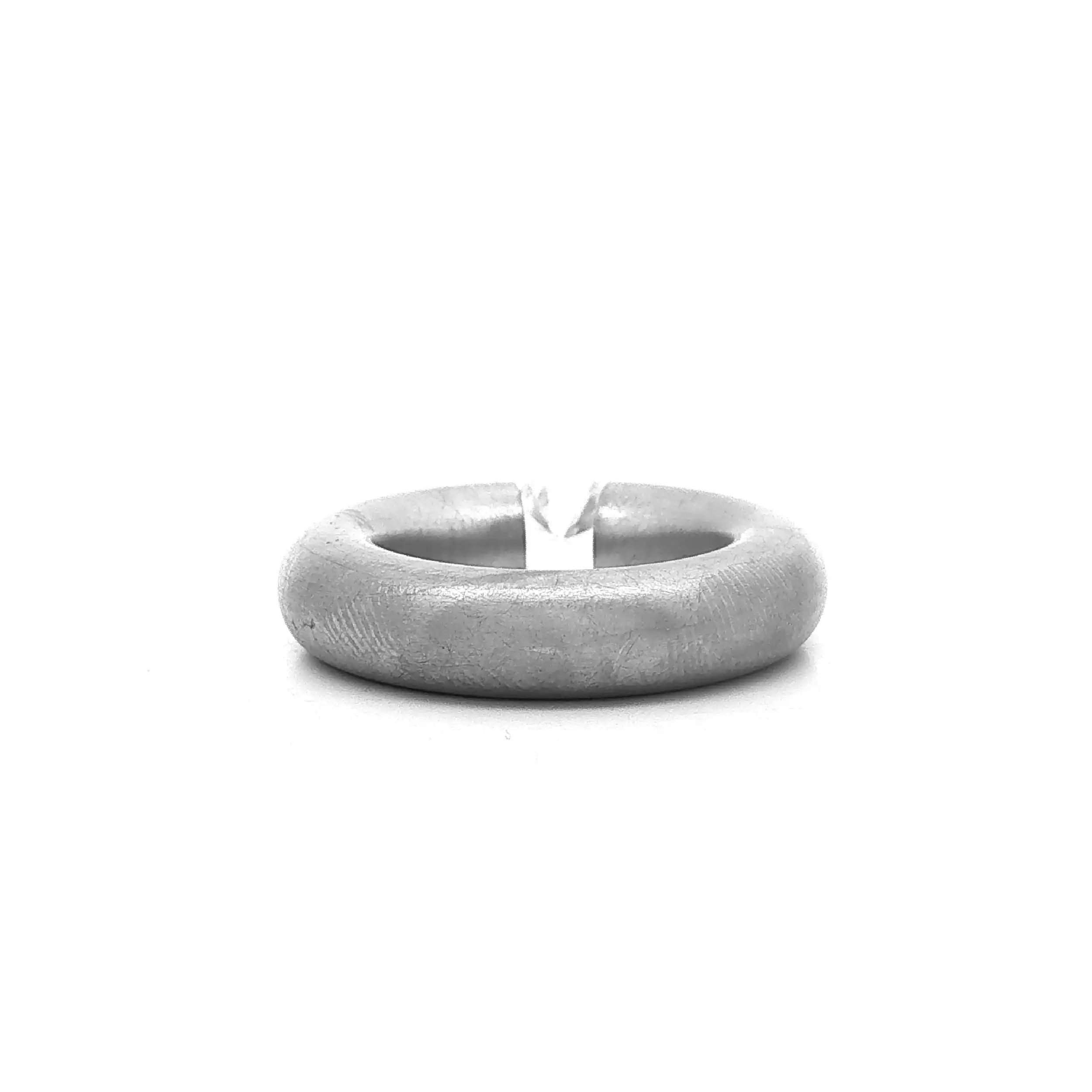 Spannring Silber Niessing "Musterring" Halbrund mit Zirkonia