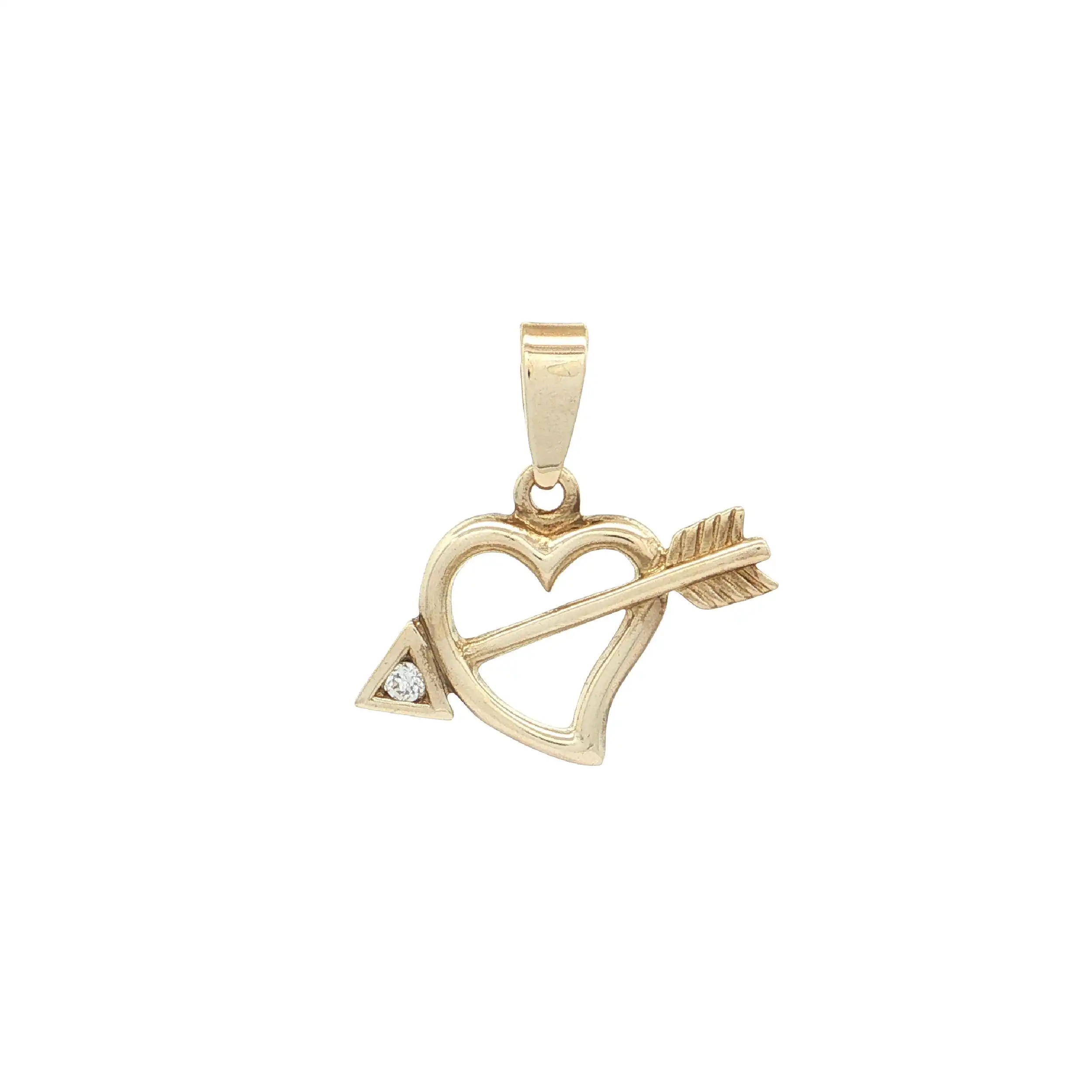 Herzanhänger Gelbgold mit Zirkonia