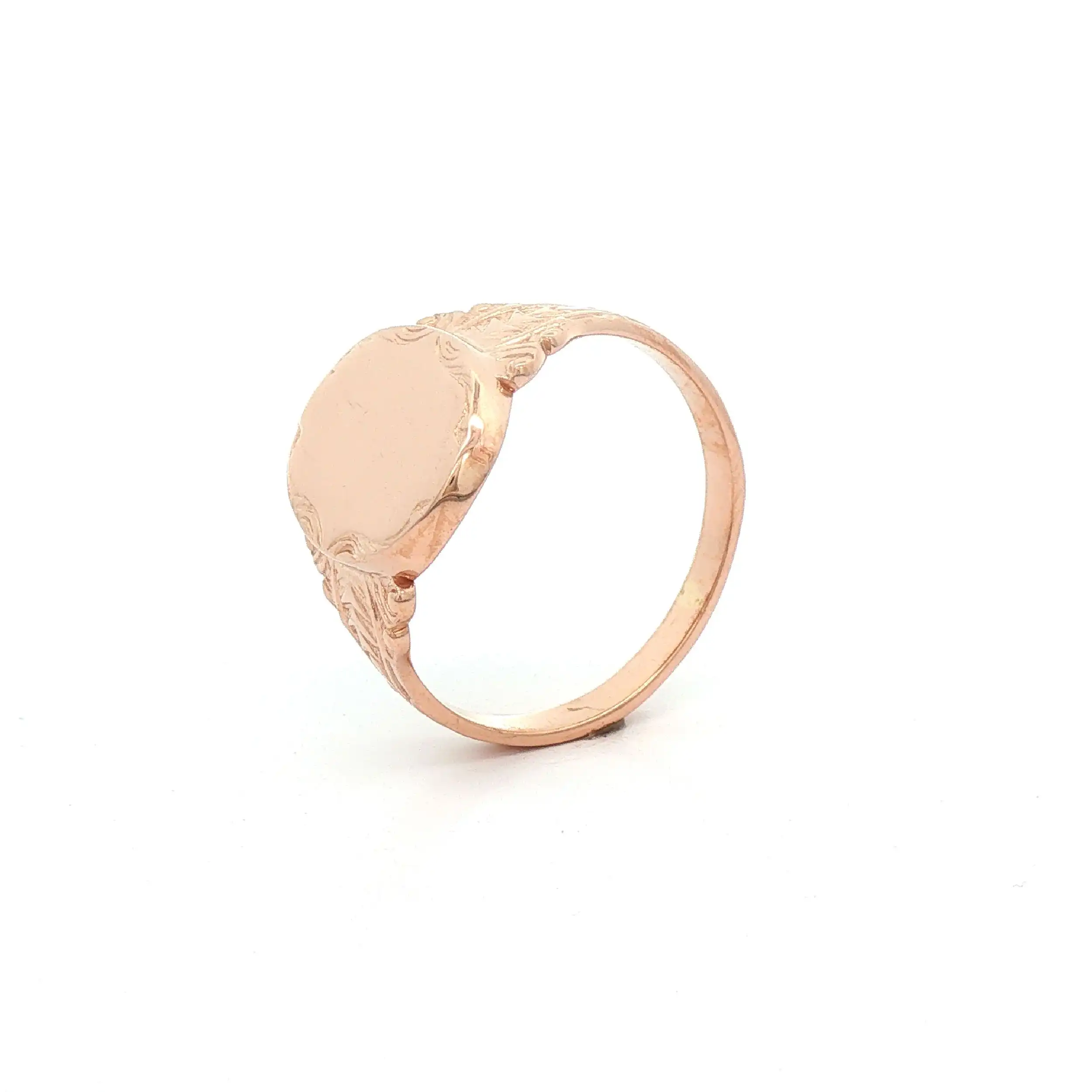Herrenring Rotgold mit Gravurplatte Herrenring Rotgold mit Gravurplatte