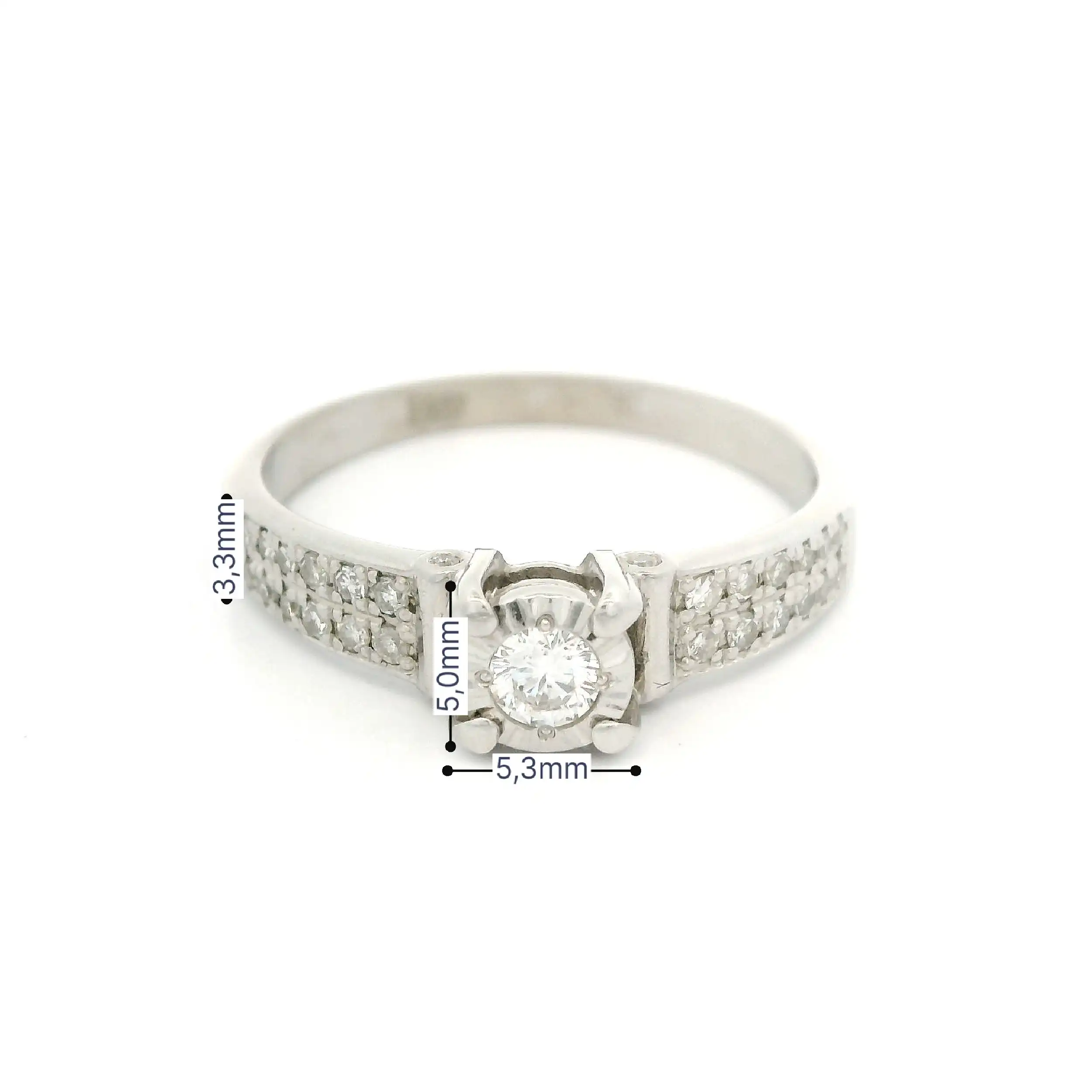 Ring Weißgold mit Brillant und Diamanten Ring Weißgold mit Brillant und Diamanten