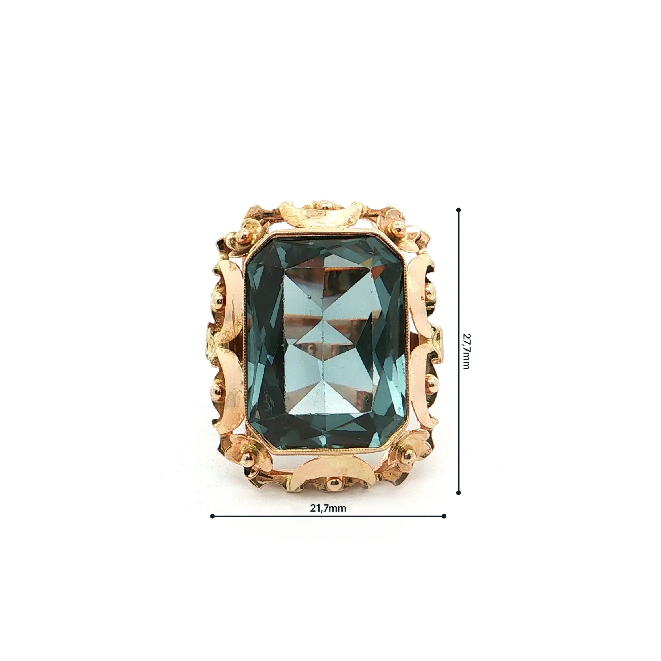 Ring Gelbgold mit synthetischem Spinell Ring Gelbgold mit synthetischem Spinell