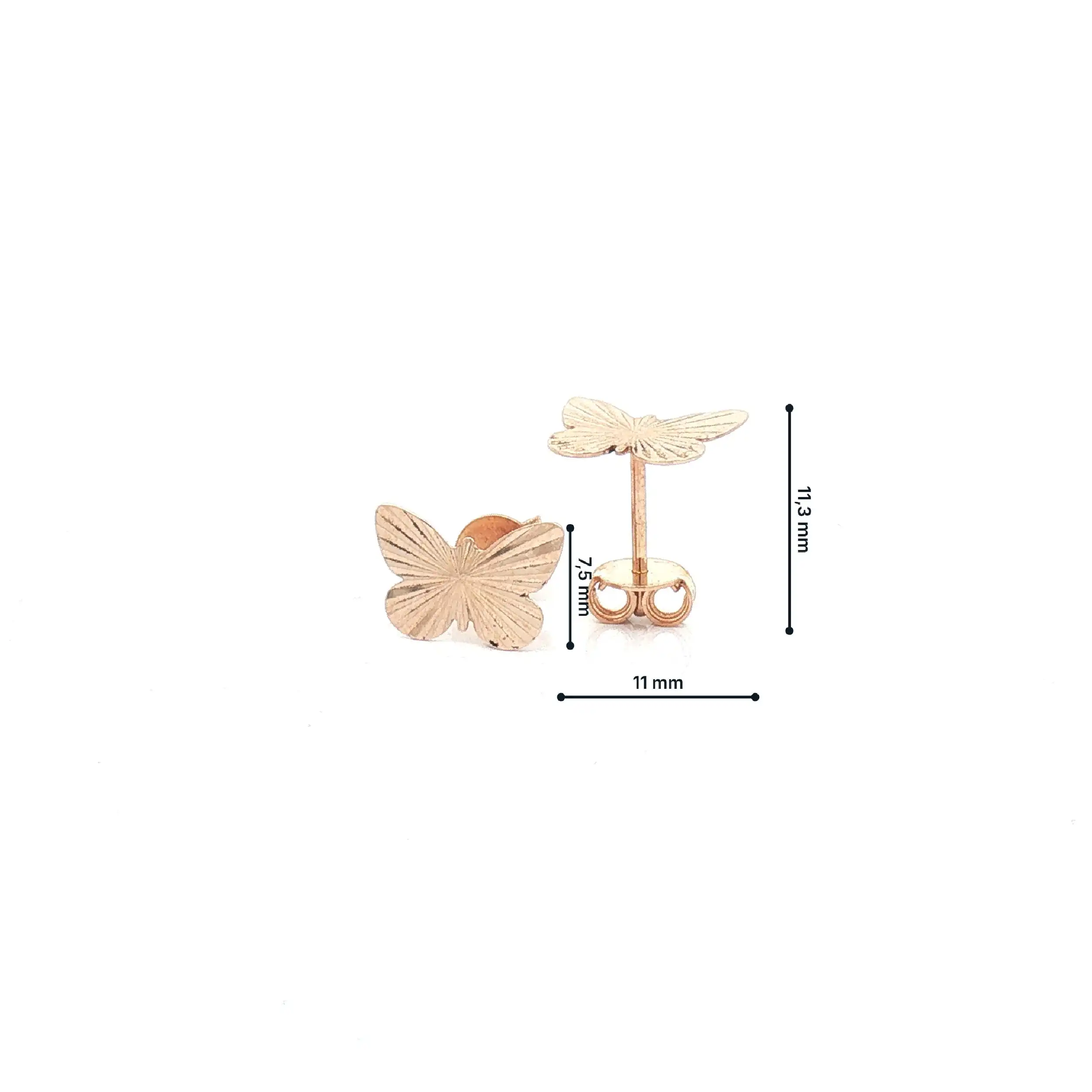 Ohrstecker Rotgold Schmetterling