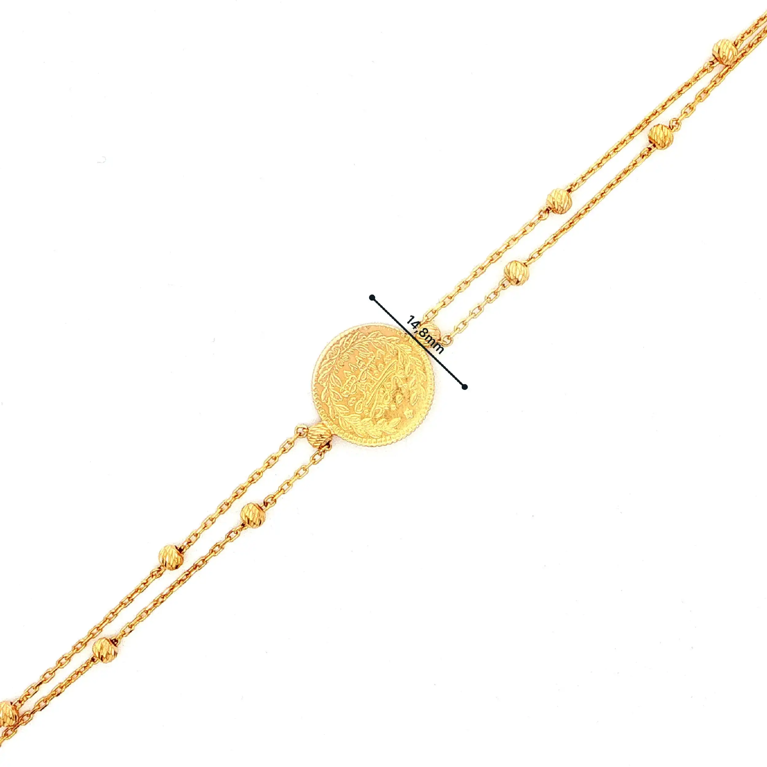 Ankerarmband Gelbgold mit Münze Ankerarmband Gelbgold mit Münze