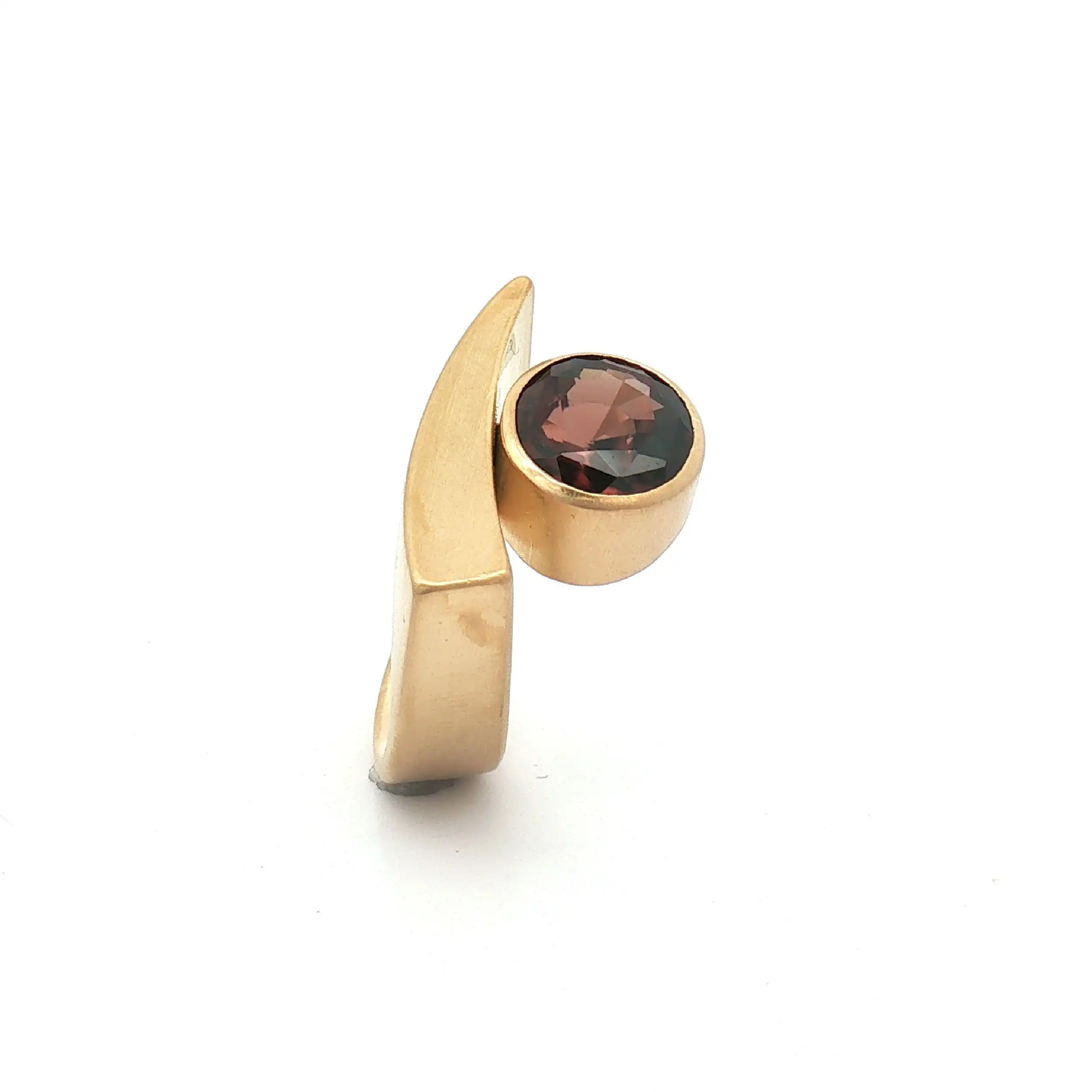 Ring Gelbgold mit braunem Farbstein