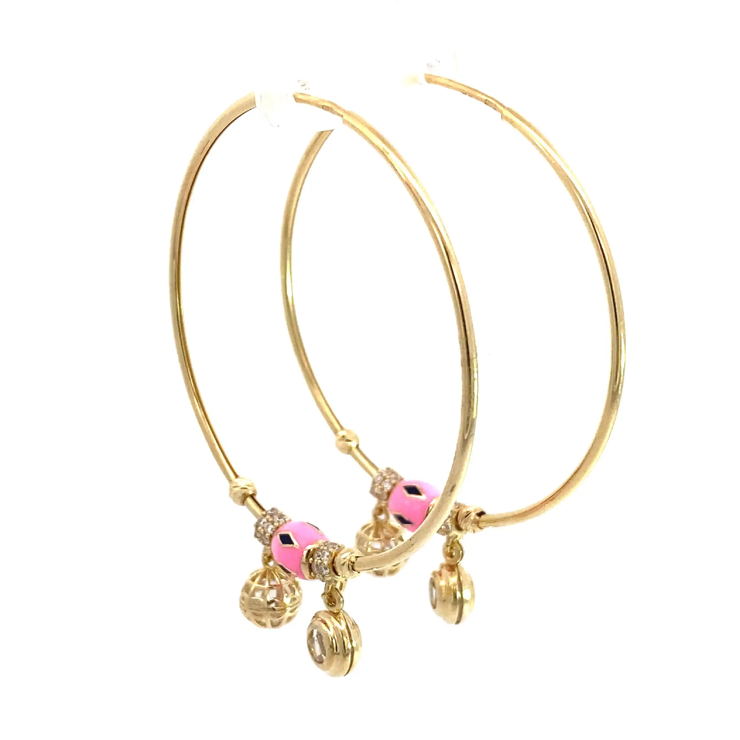 Creolen Gelbgold mit Anhänger Zirkonia Creolen Gelbgold mit Anhänger Zirkonia