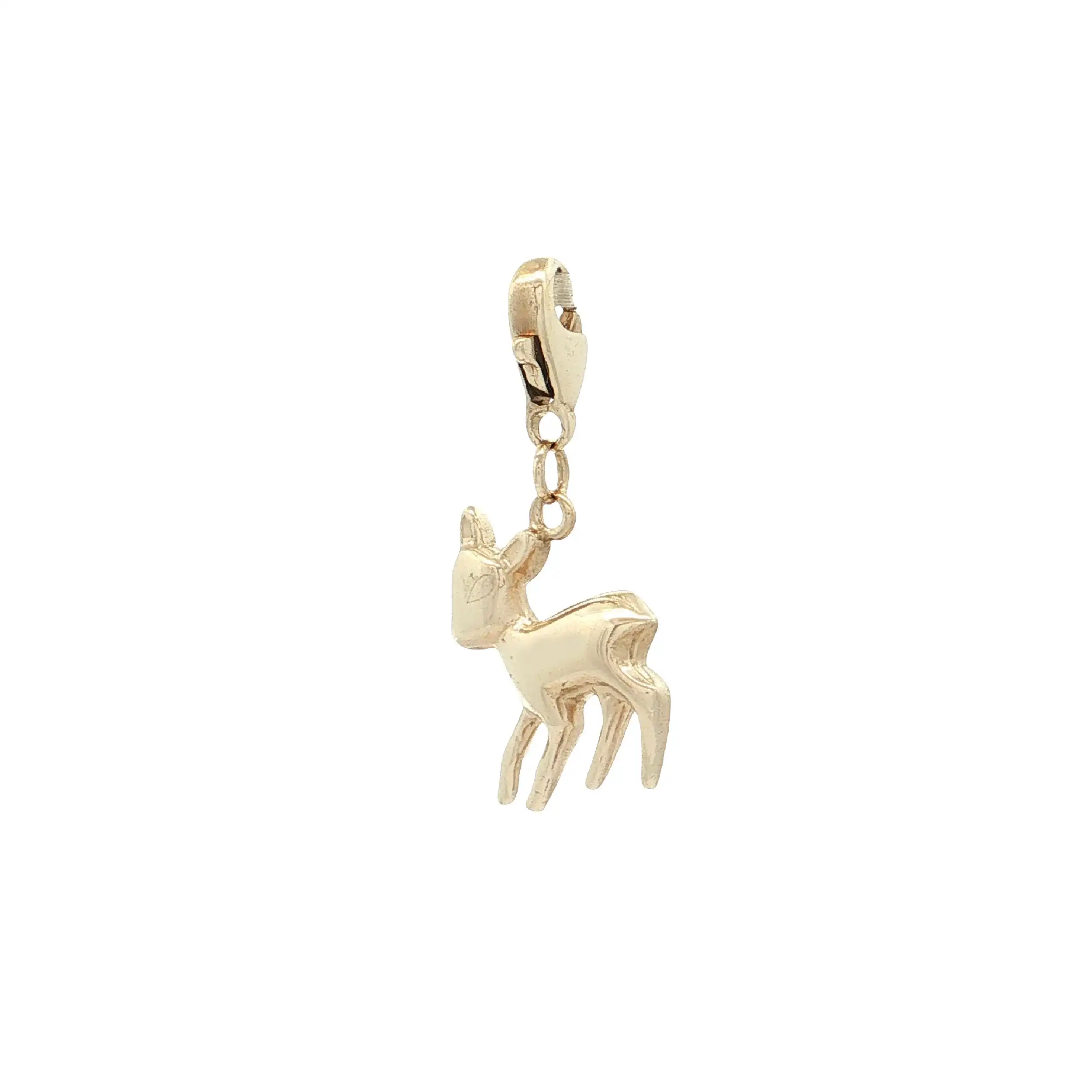 Anhänger / Charm mit Karabinerverschluss Gelbgold Bambi Anhänger / Charm mit Karabinerverschluss Gelbgold Bambi