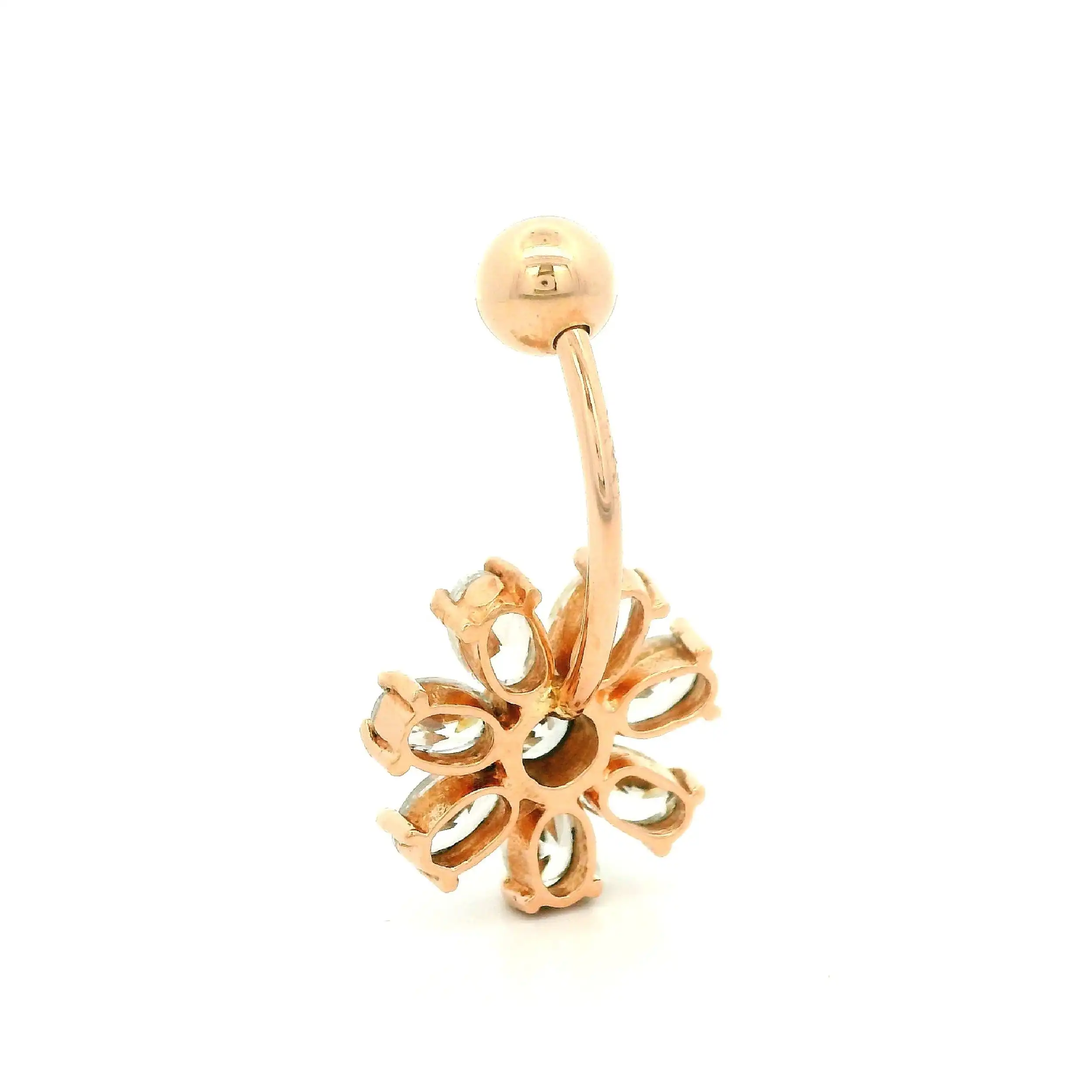 Bauchnabelpiercing Rosegold mit Zirkonia