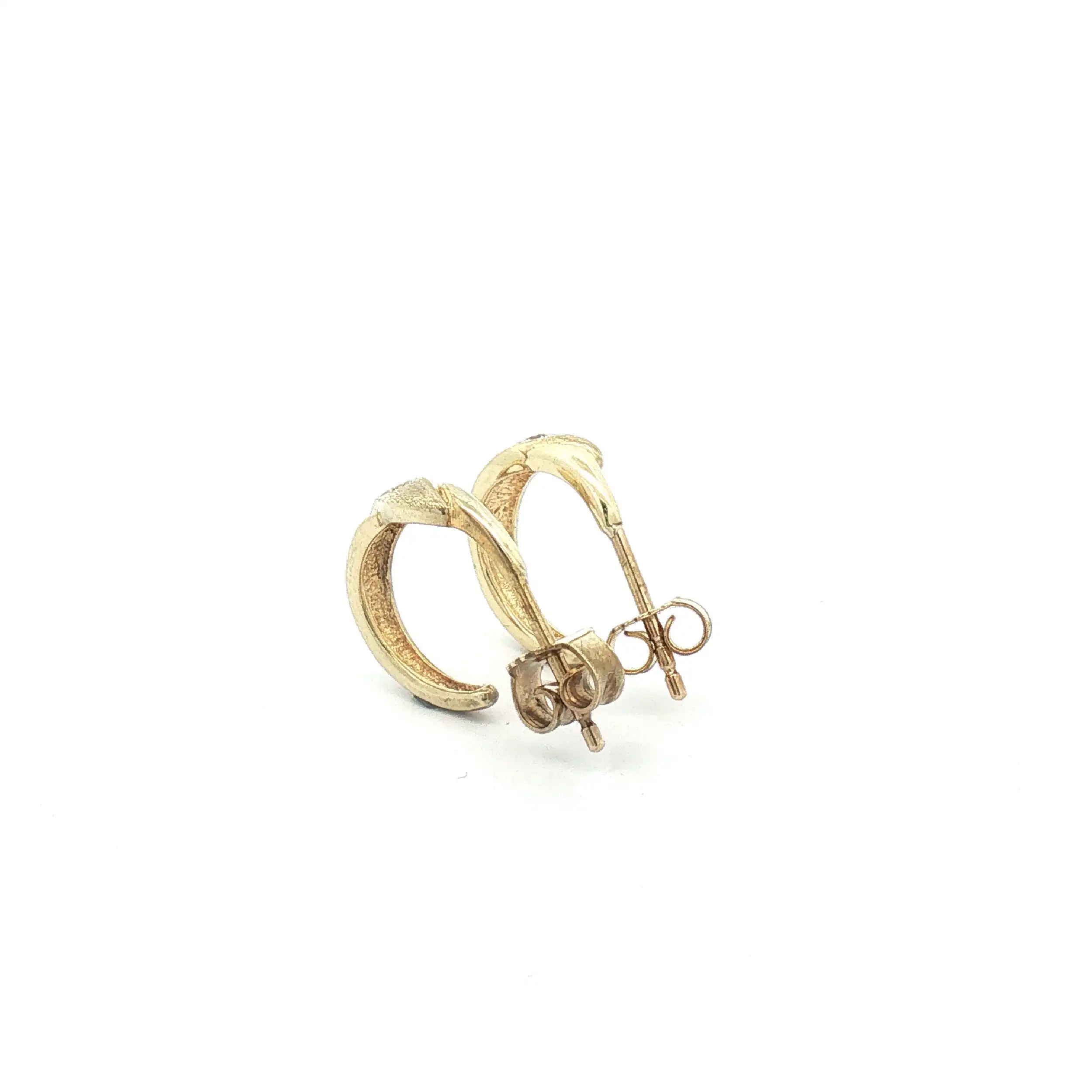 Halbcreolen Gelbgold mit Zirkoniastein