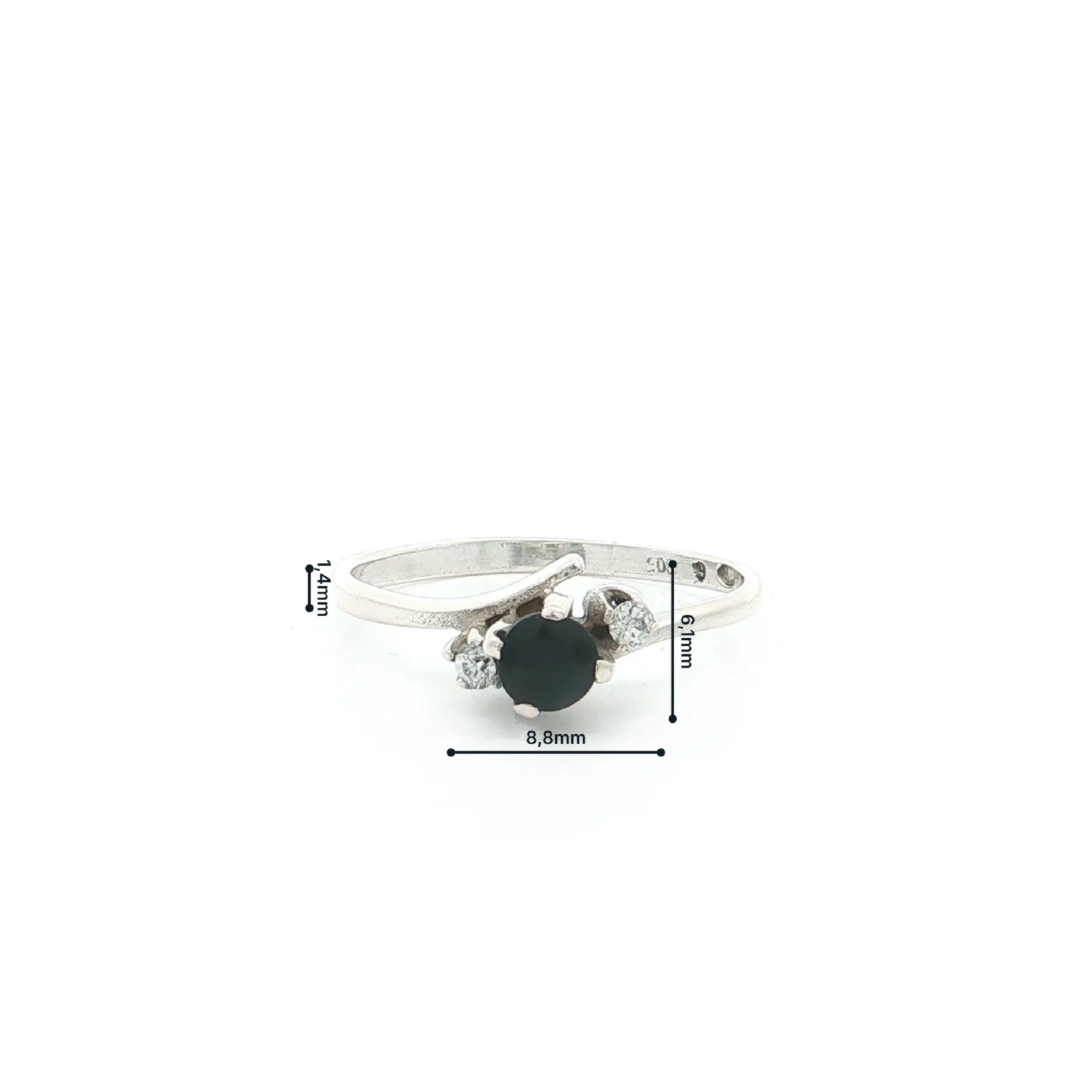 Ring Weißgold mit Saphir und Zirkonia