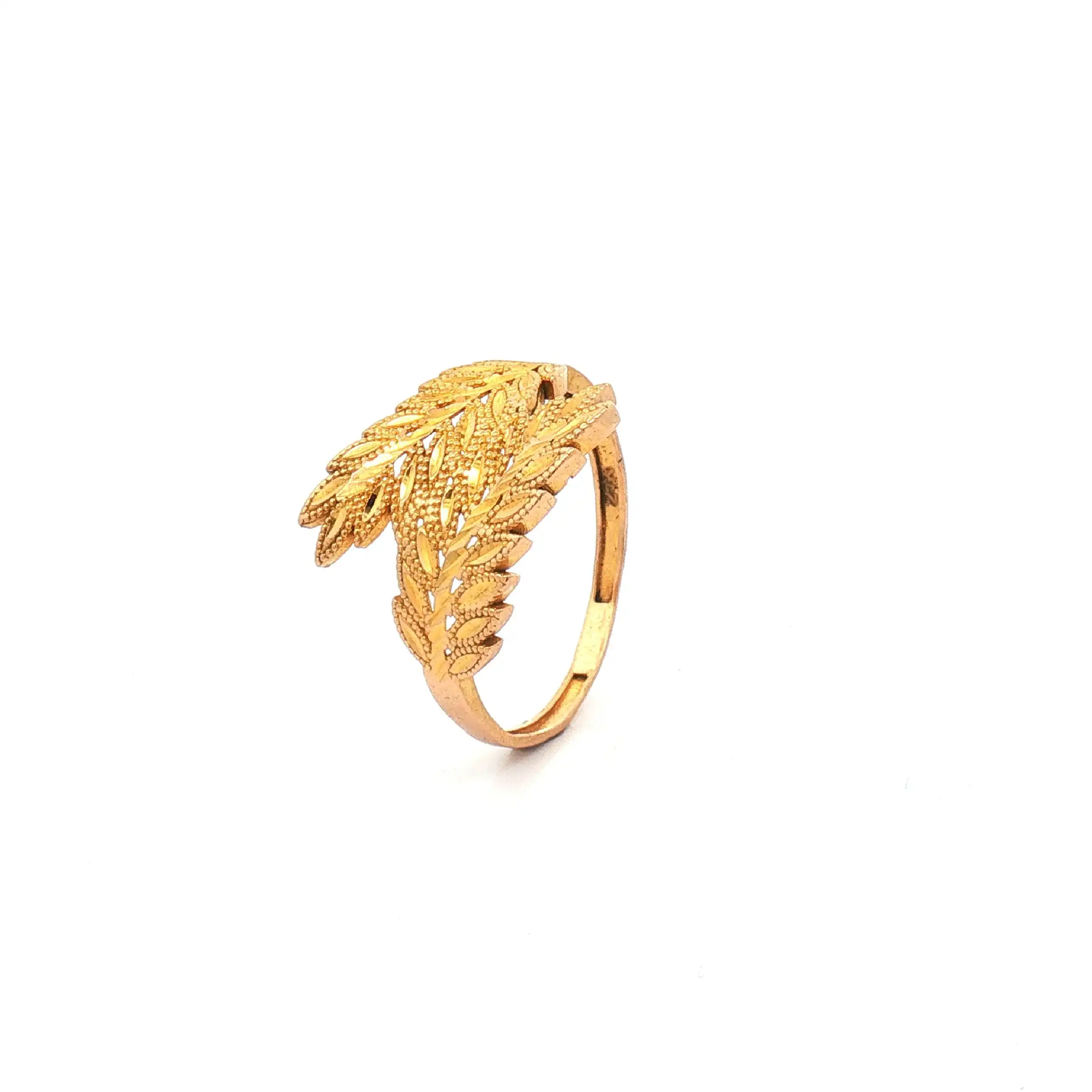 Ring Gelbgold mit Blattmuster