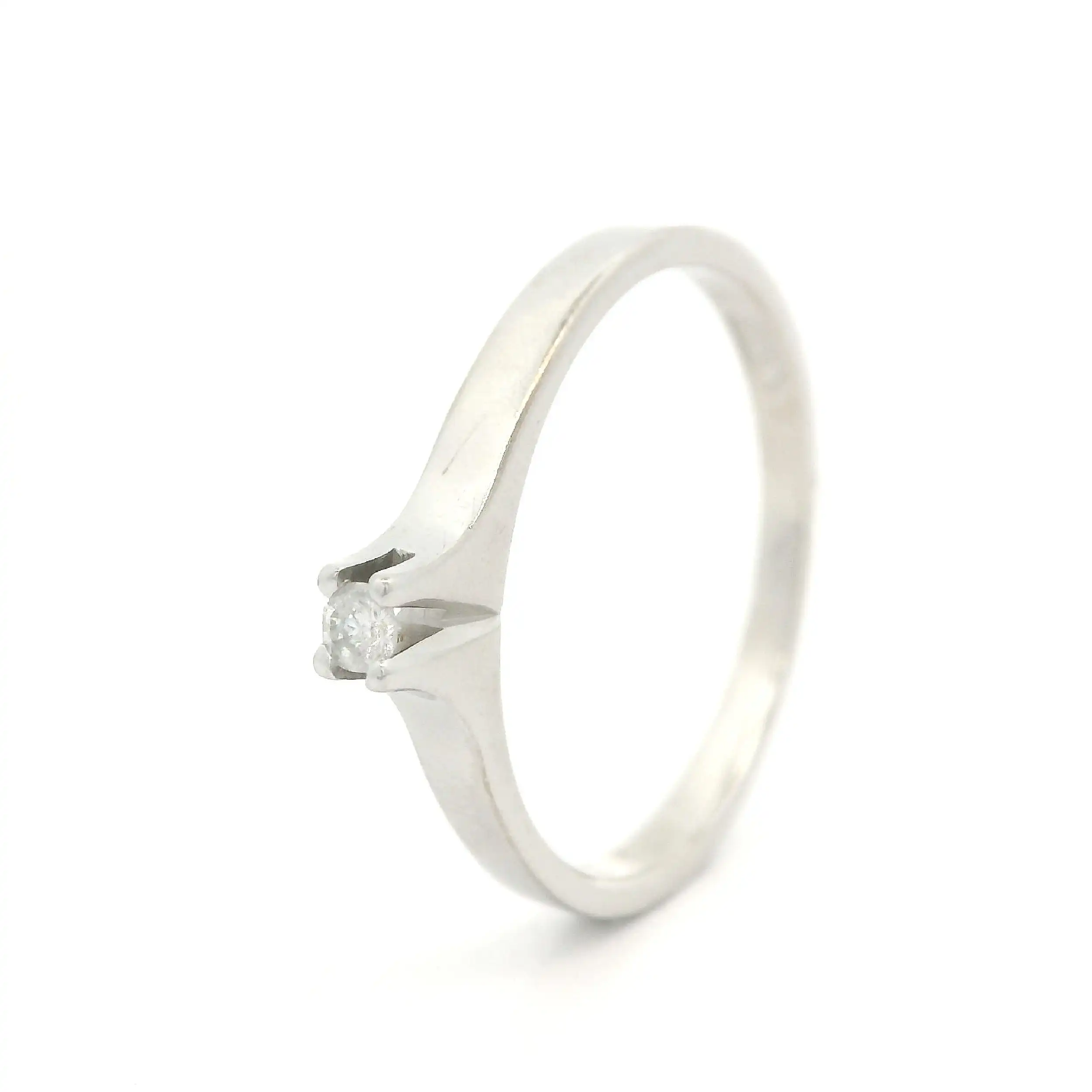 Ring Weißgold mit Brillant, graviert mit 0,04ct Ring Weißgold mit Brillant, graviert mit 0,04ct