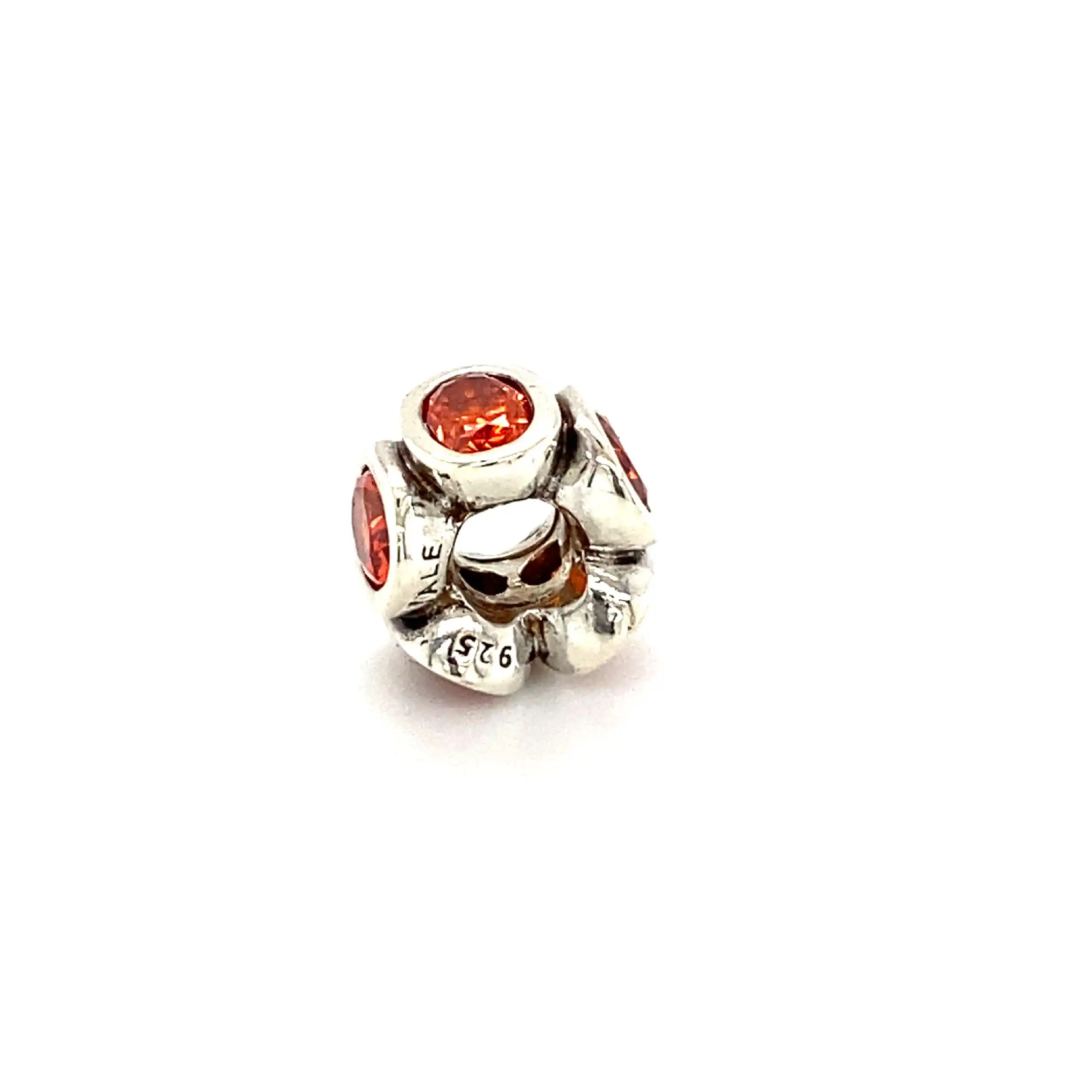 Silberanhänger Pandora Charm - Ovale Lichter orangenen Zirkonia Silberanhänger Pandora Charm - Ovale Lichter orangenen Zirkonia