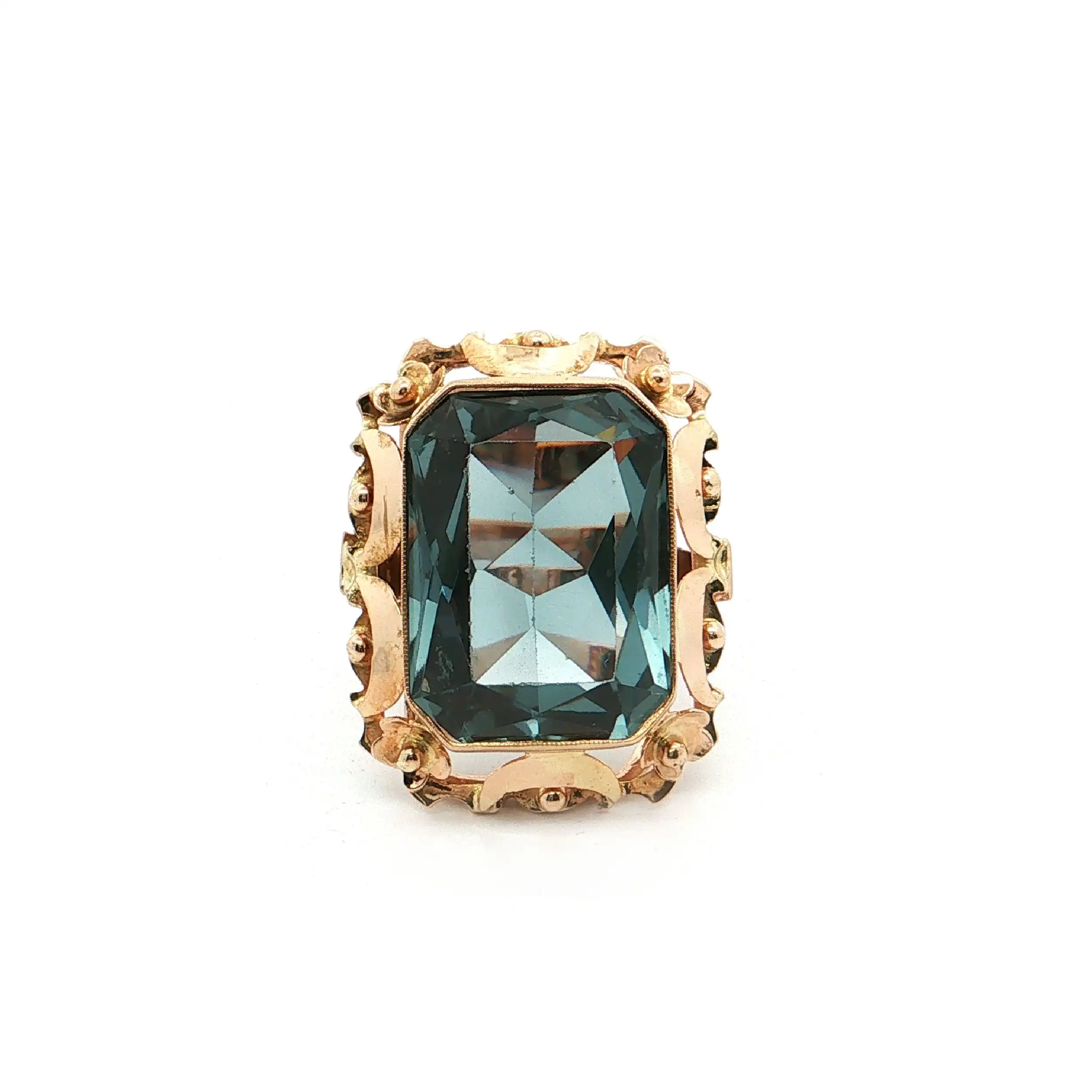 Ring Gelbgold mit synthetischem Spinell