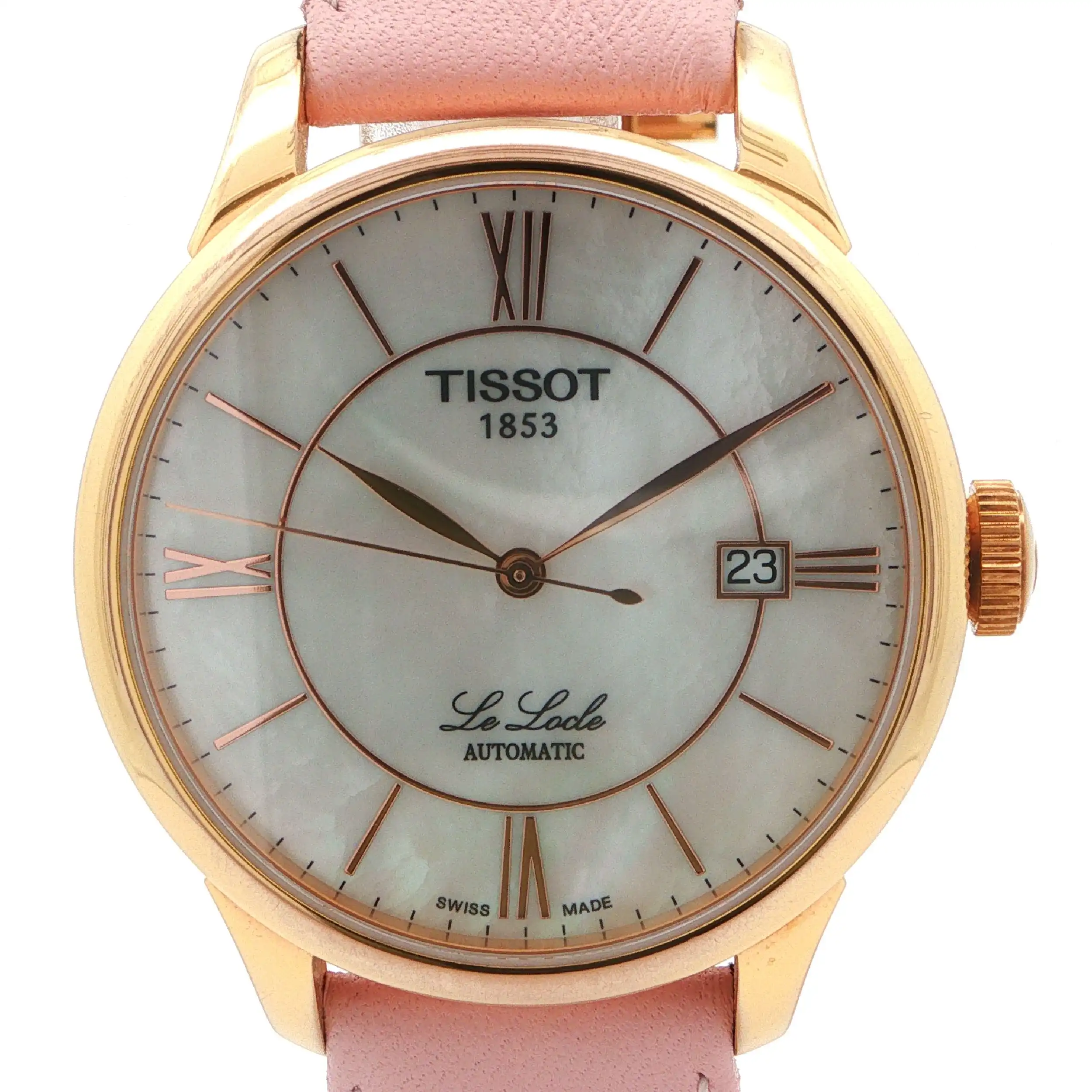 Damenuhr Tissot Le Locle Perlmutt Stahl/vergoldet mit Lederband