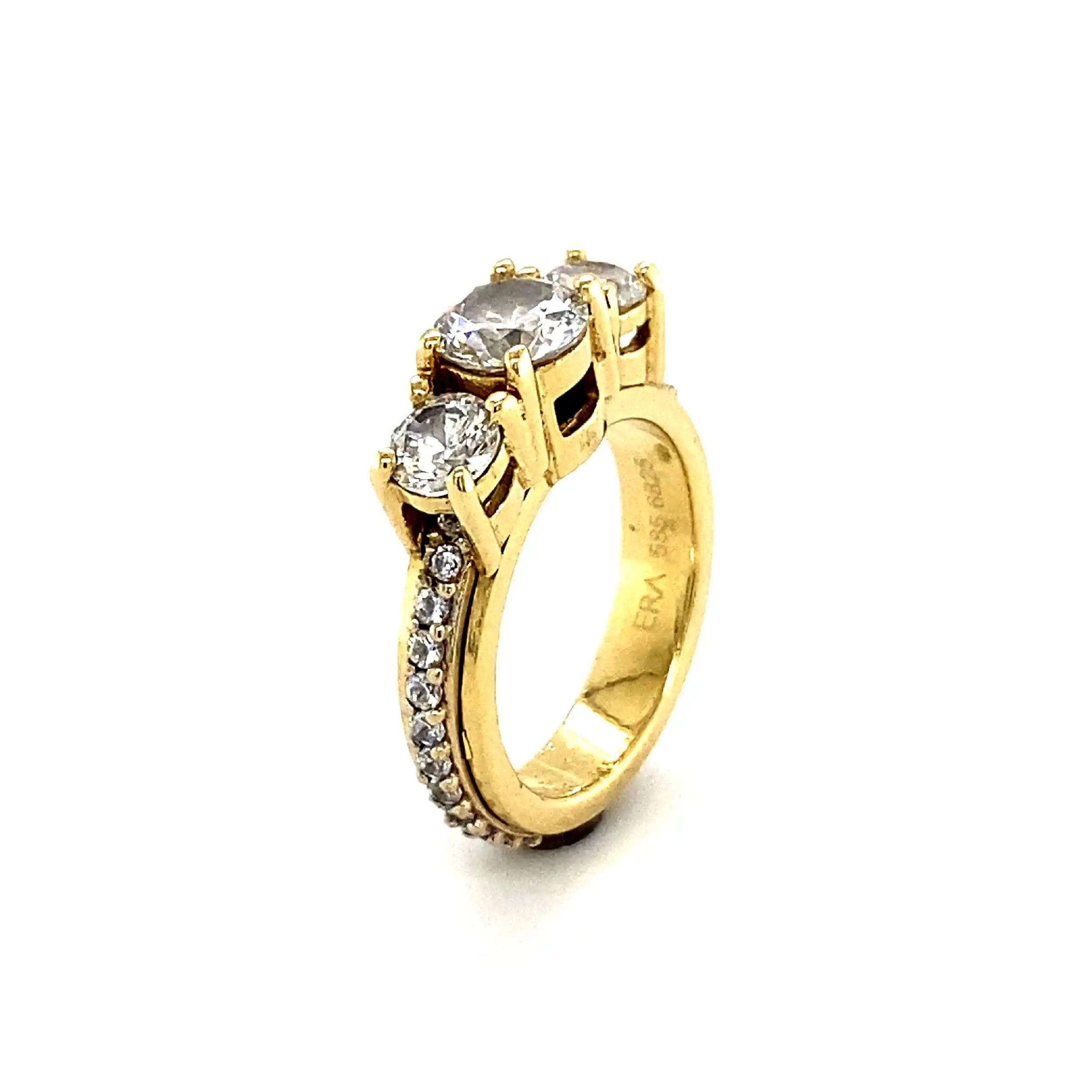 Ring Gelbgold drehbar mit Zirkonia Ring Gelbgold drehbar mit Zirkonia