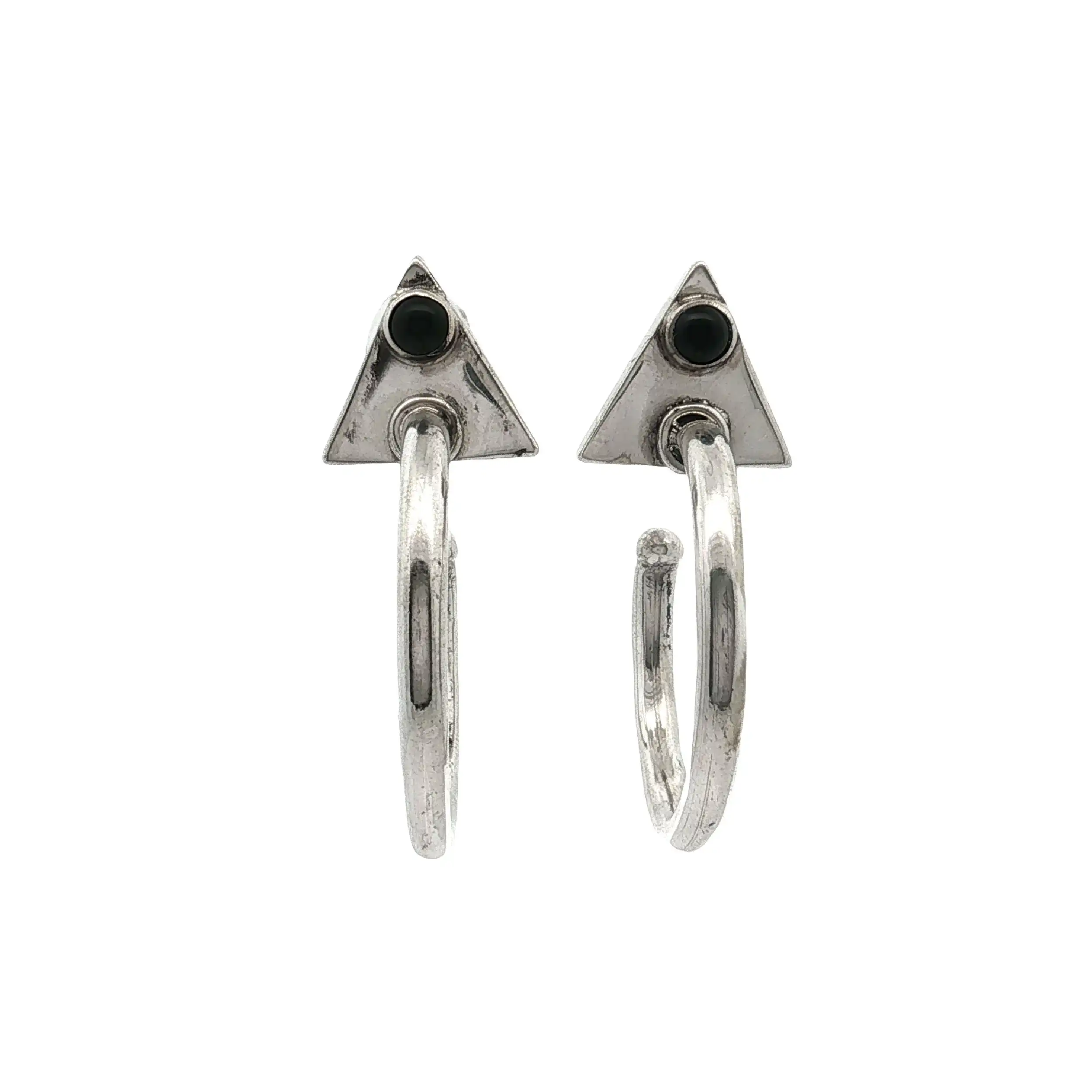 Paar Ohrstecker Silber mit Onyx