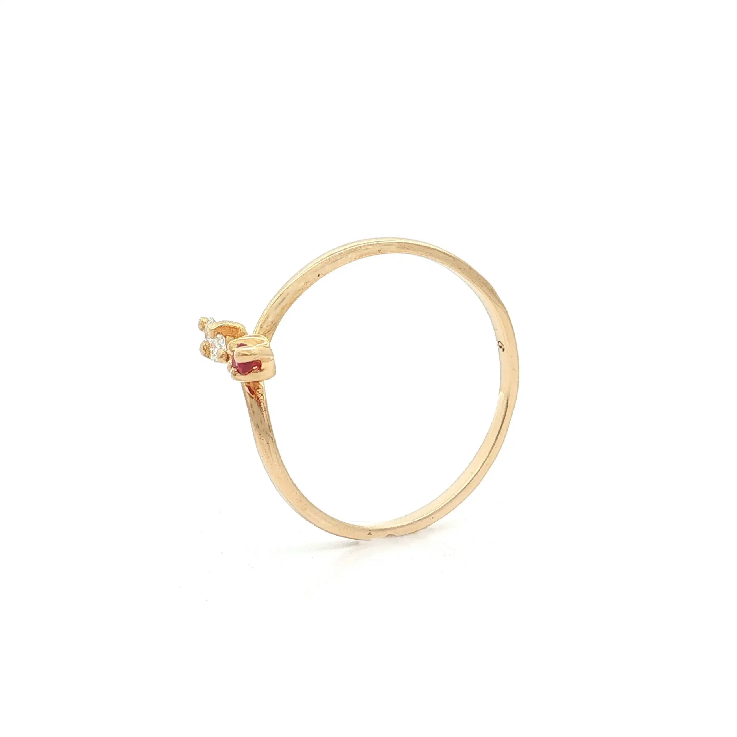 Ring Gelbgold mit Rubinen und Diamanten