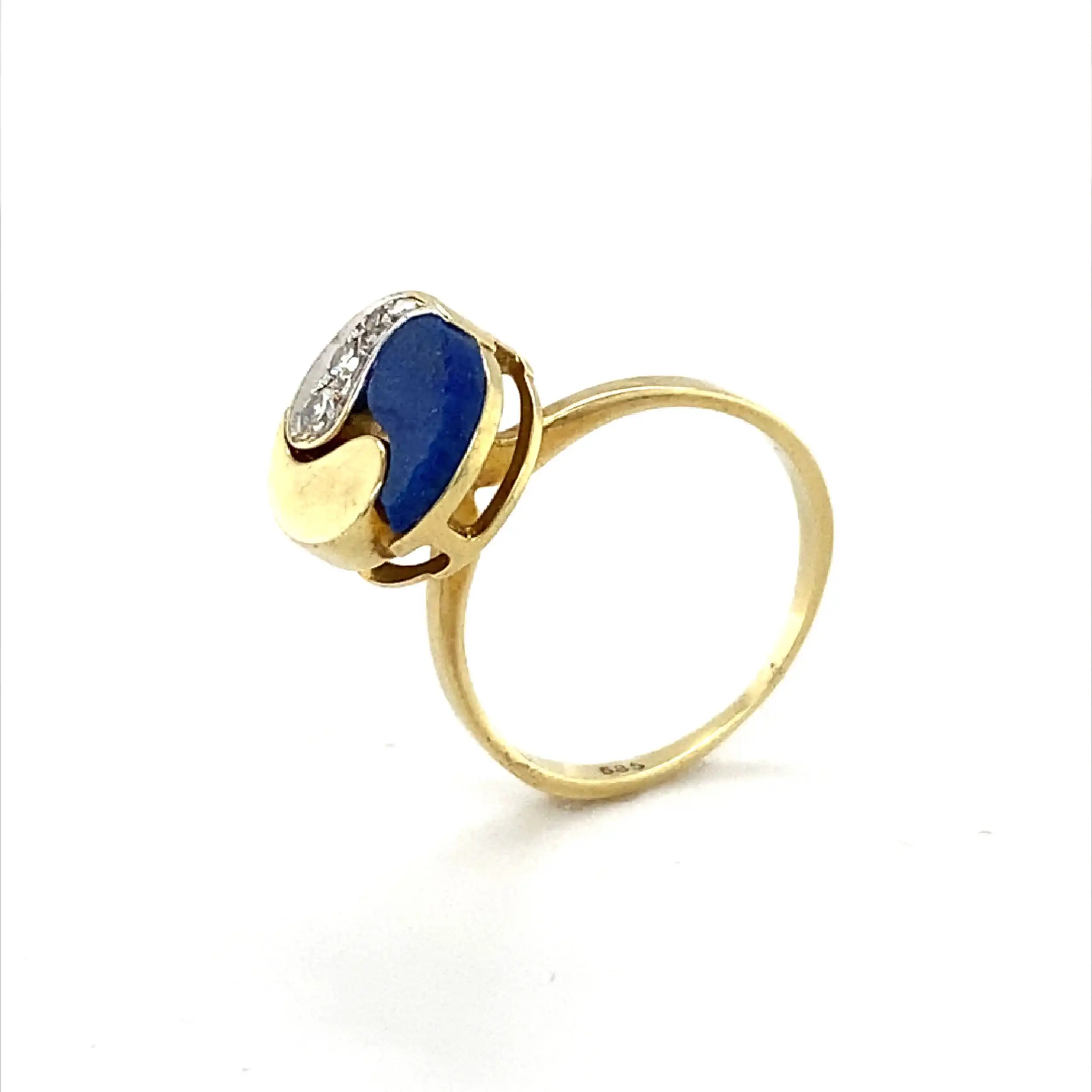 Ring Gelbgold mit Lapislazuli und Diamanten Ring Gelbgold mit Lapislazuli und Diamanten