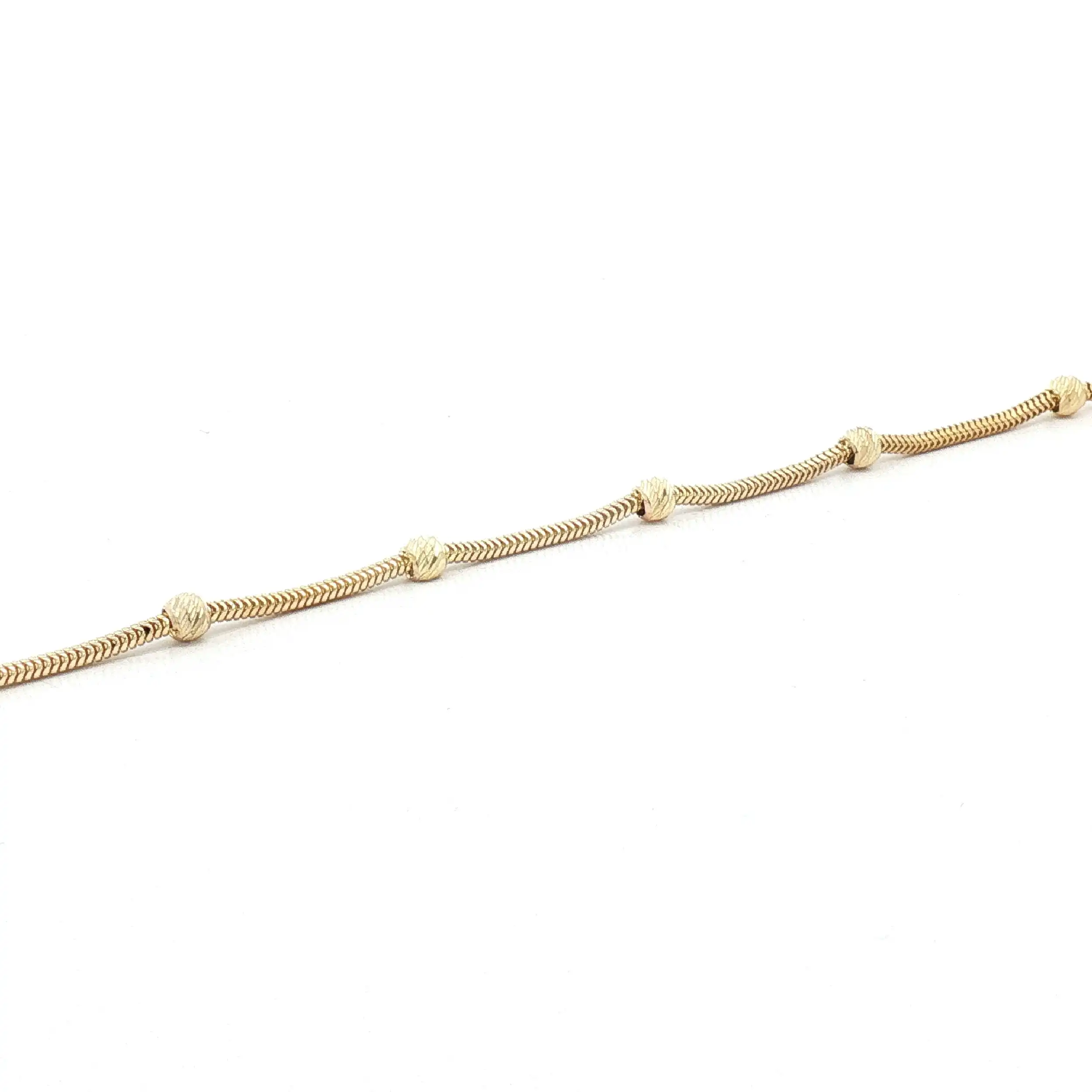 Schlangenarmband Gelbgold mit diamantierten Kugeln