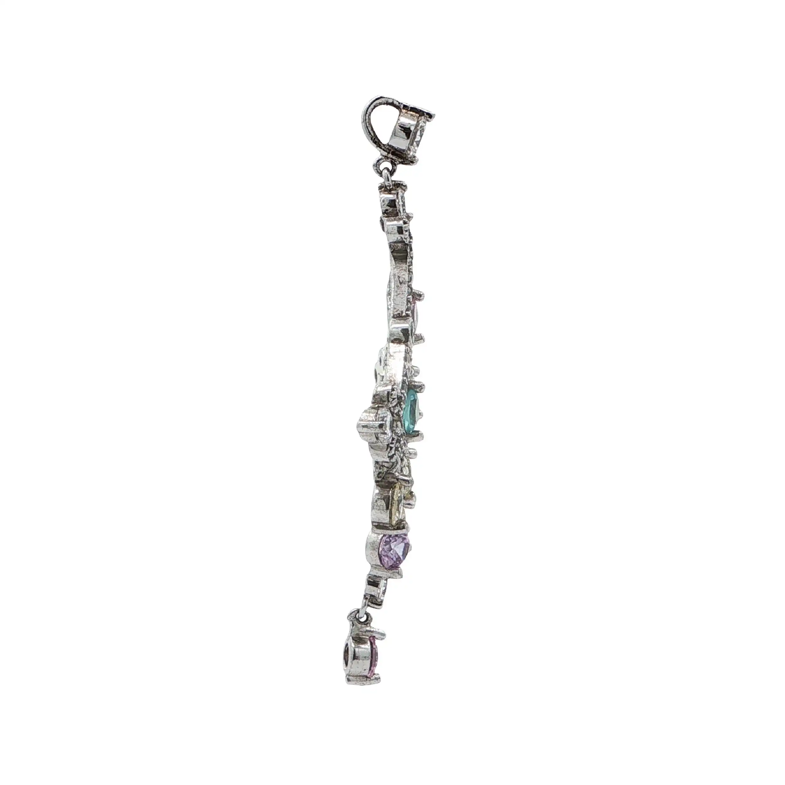 Anhänger Silber mit bunten Farbsteinen & Zirkonia