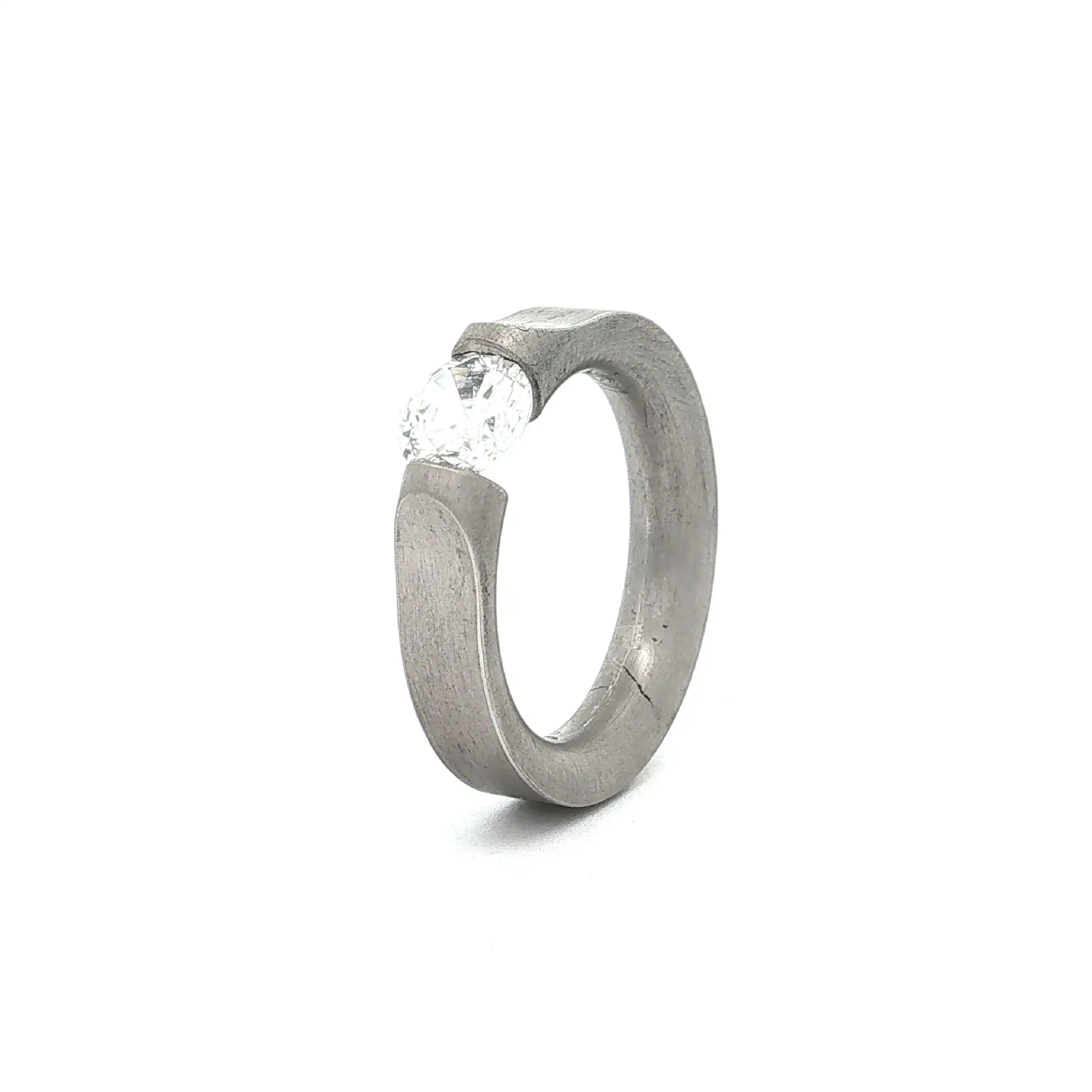 Spannring Silber Niessing "Musterring" mit Zirkonia