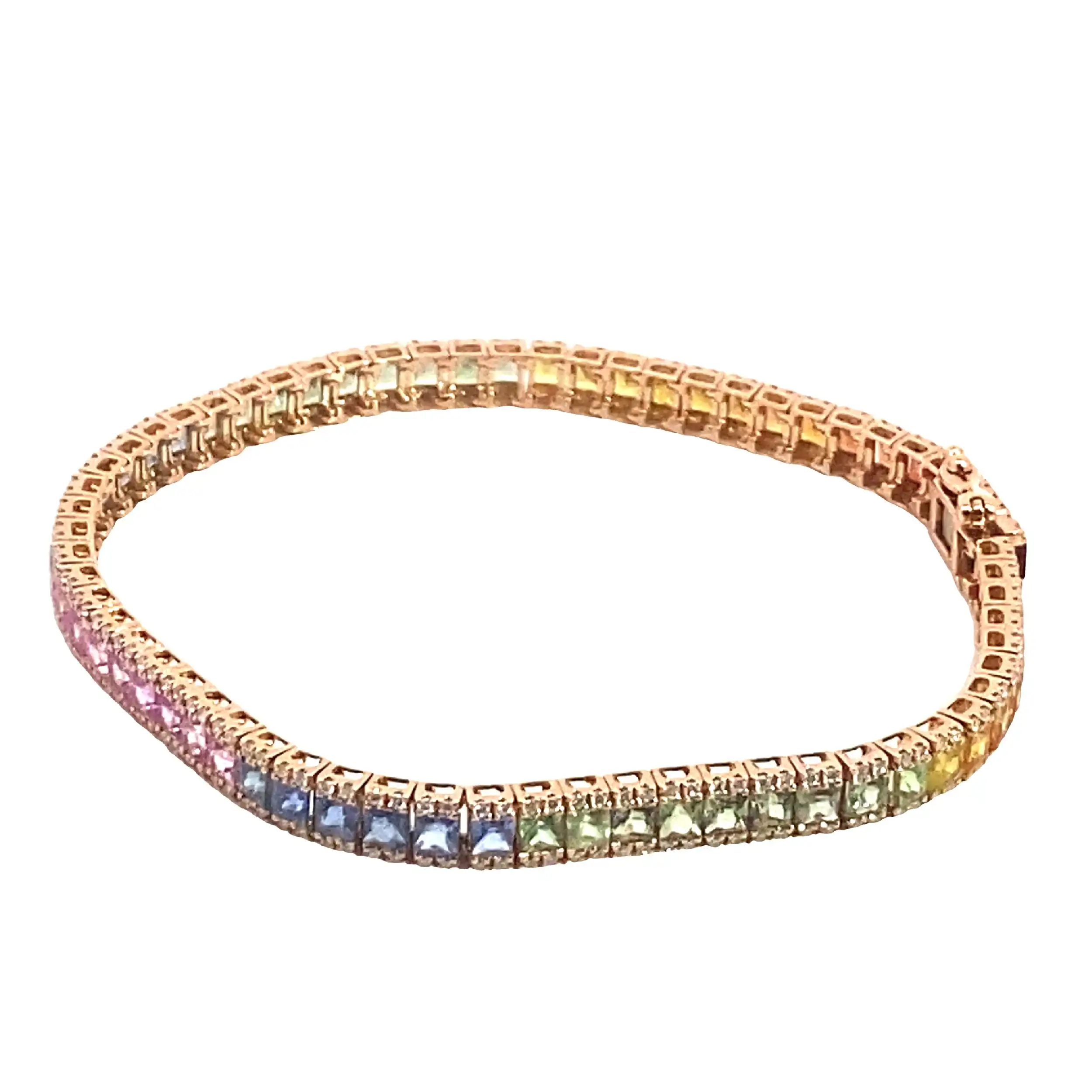 Armband Roségold mit Brillanten und Saphiren Armband Roségold mit Brillanten und Saphiren