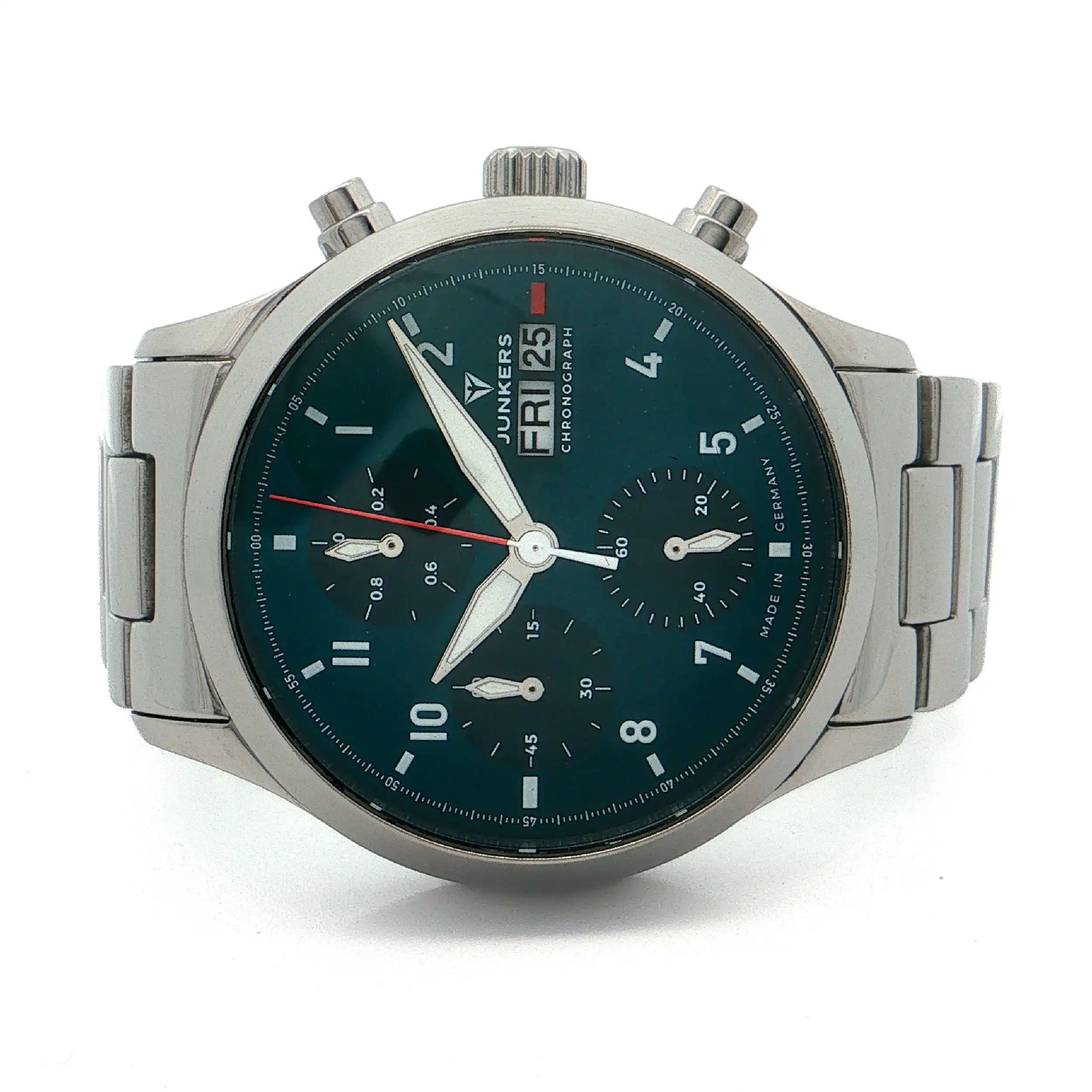 Herrenuhr Junkers Cockpit Analog Quarz Chronograph Flieger Uhr