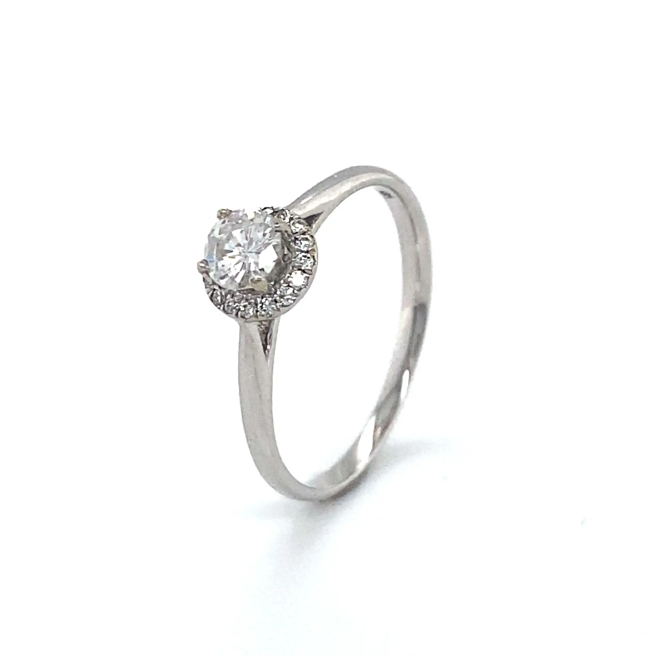 Ring Weißgold mit Solitär Brillant ca. 0,25ct und Brillanten ca. 0,08ct Ring Weißgold mit Solitär Brillant ca. 0,25ct und Brillanten ca. 0,08ct