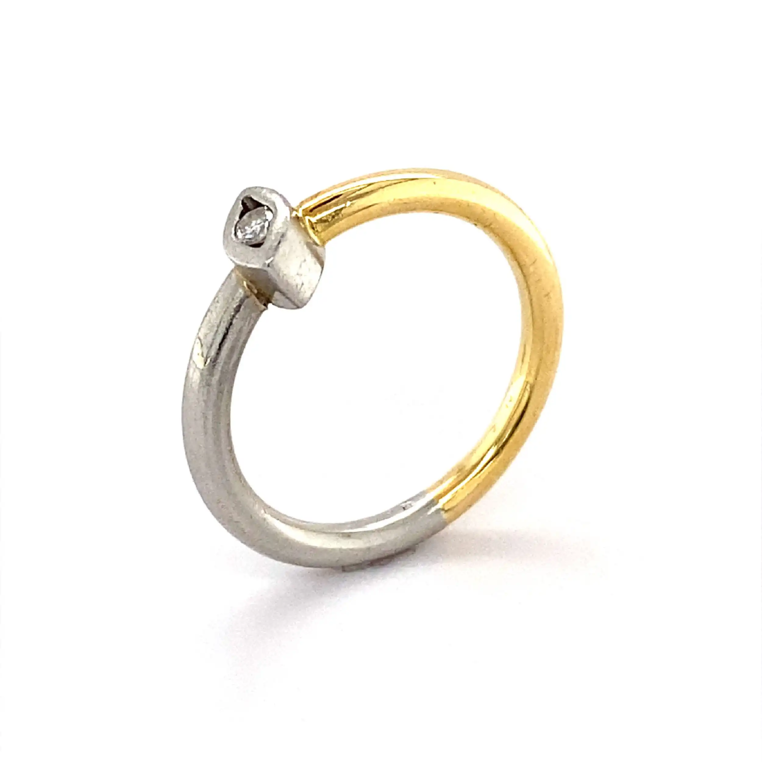 Ring Bicolor Gold/Platin mit Brillant Ring Bicolor Gold/Platin mit Brillant