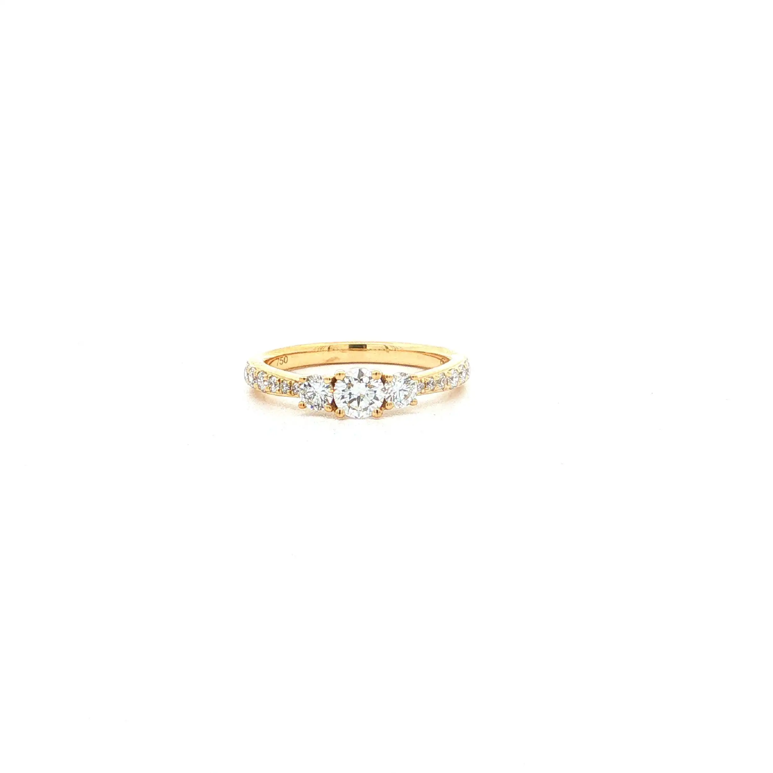 Ring Gelbgold mit Brillanten 0,16ct. TW/SI & 0,25ct. D/IF