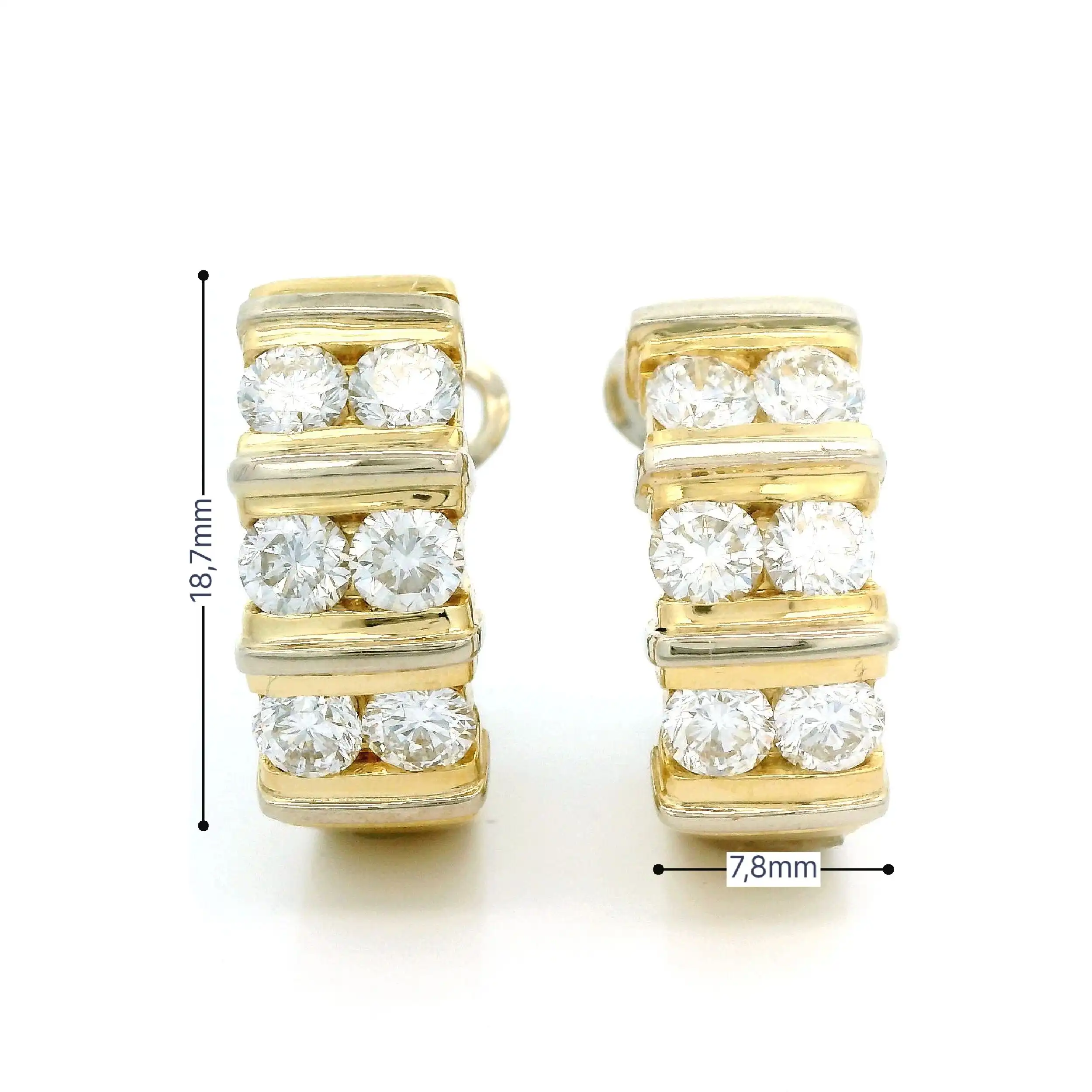 Halbcreolen Gelbgold mit Brillanten