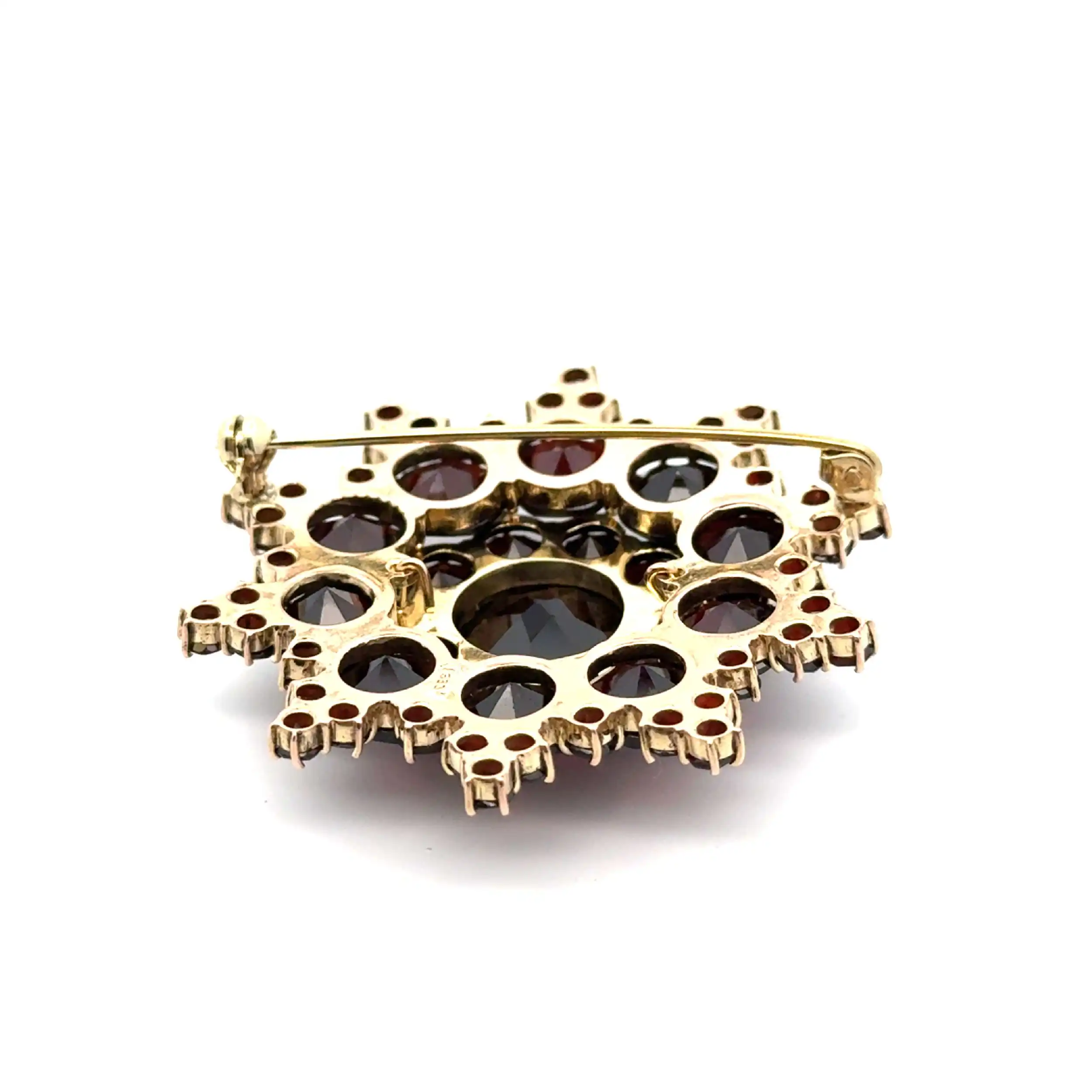 Brosche Gelbgold mit Granat