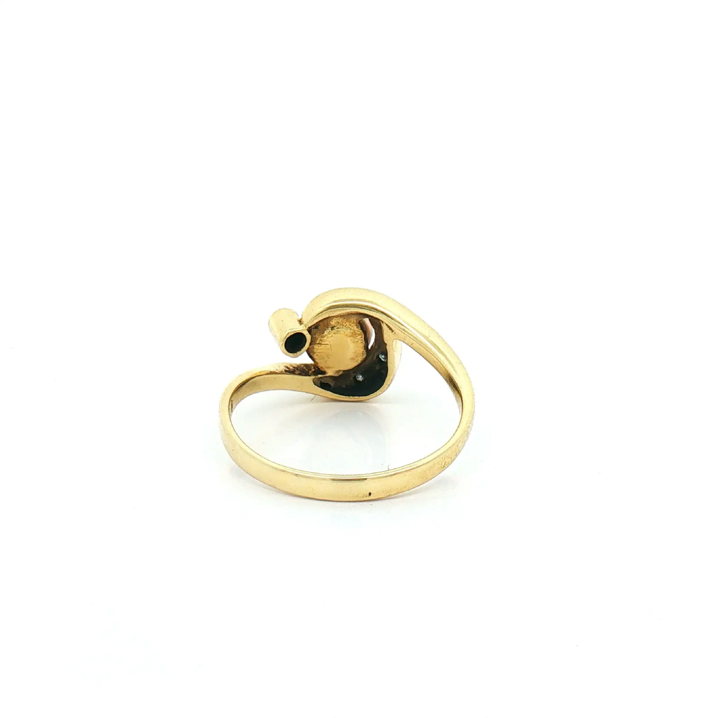 Ring Gelbgold mit Perle und Brillanten