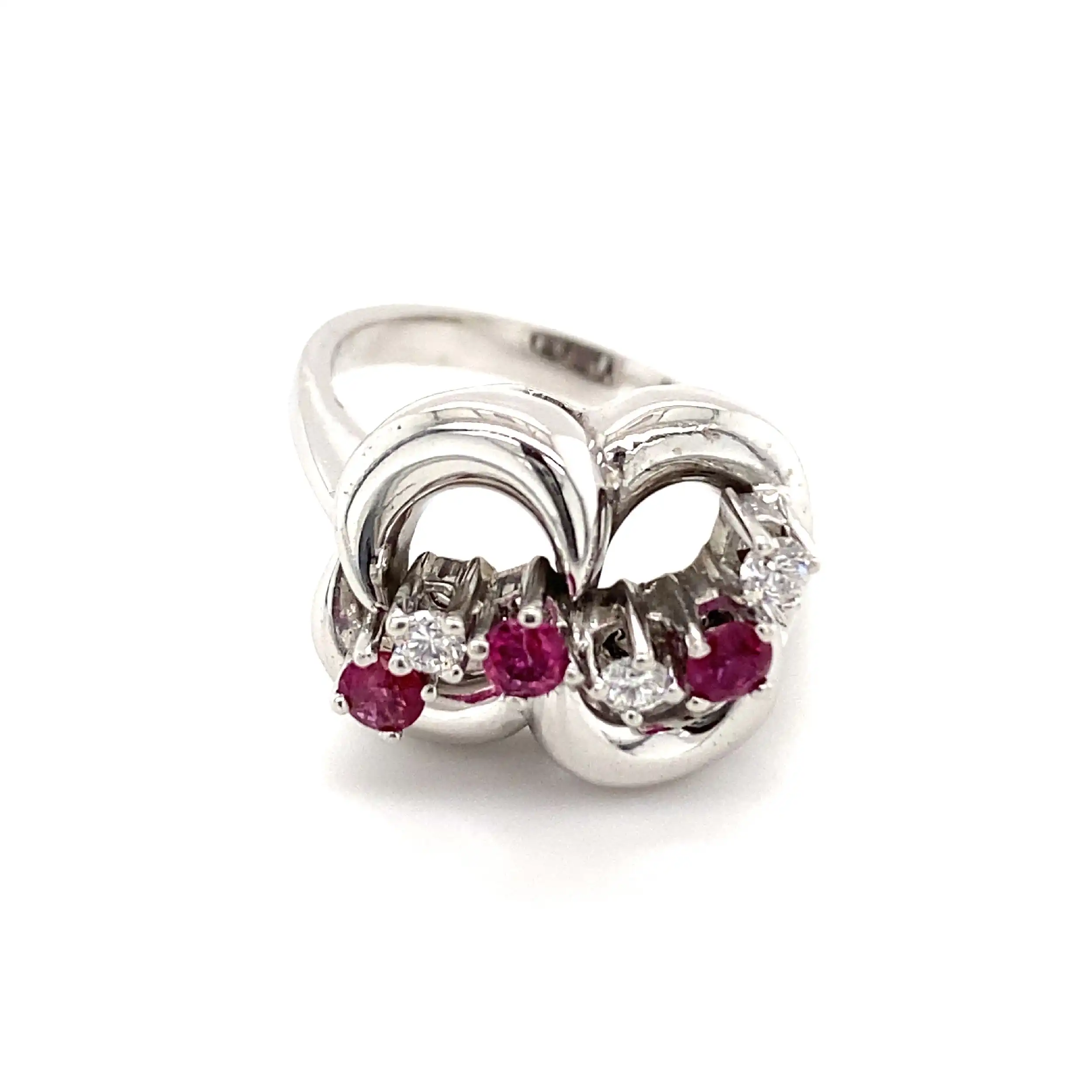 Ring Weißgold mit Rubinen & Brillanten