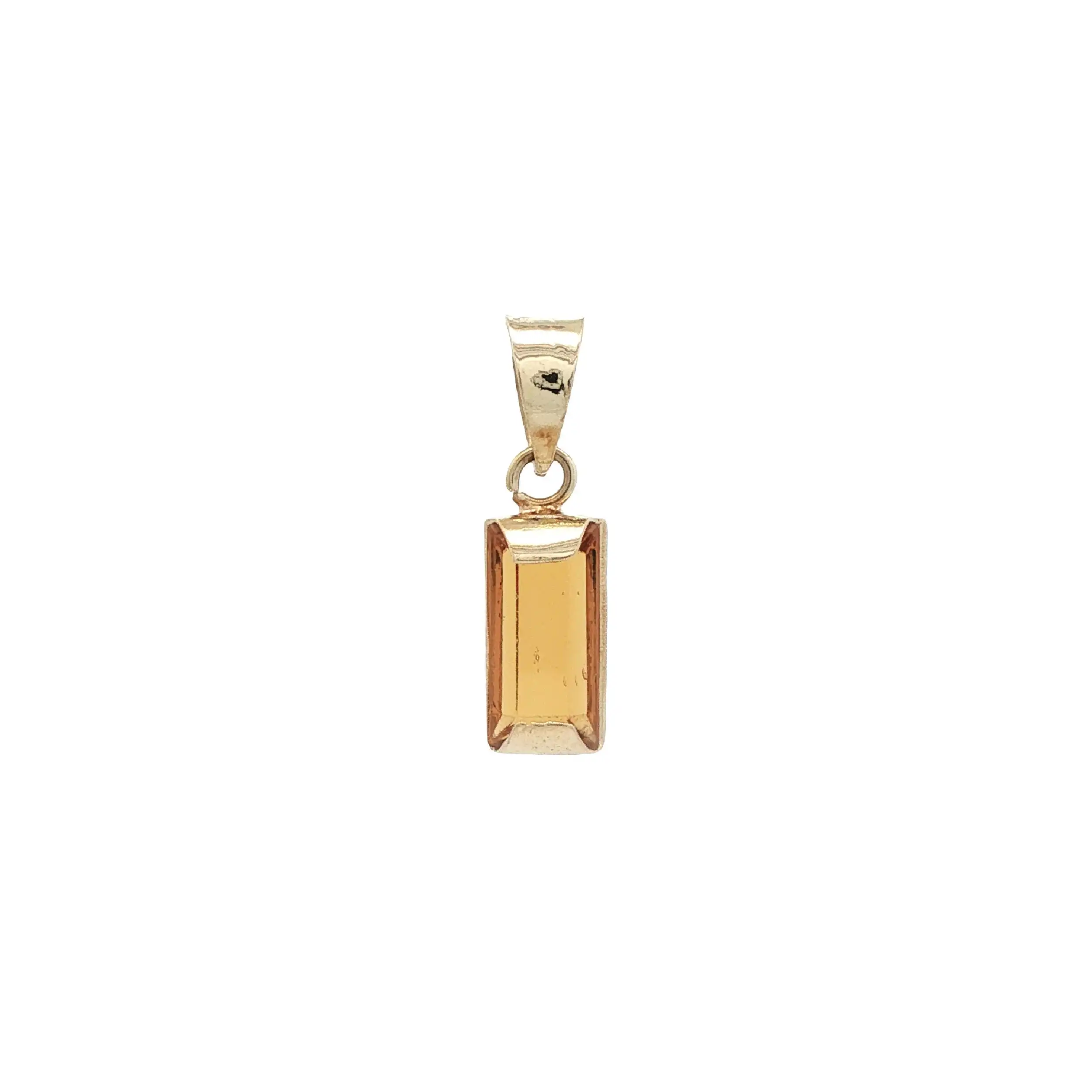 Anhänger Gelbgold mit orangem Farbstein
