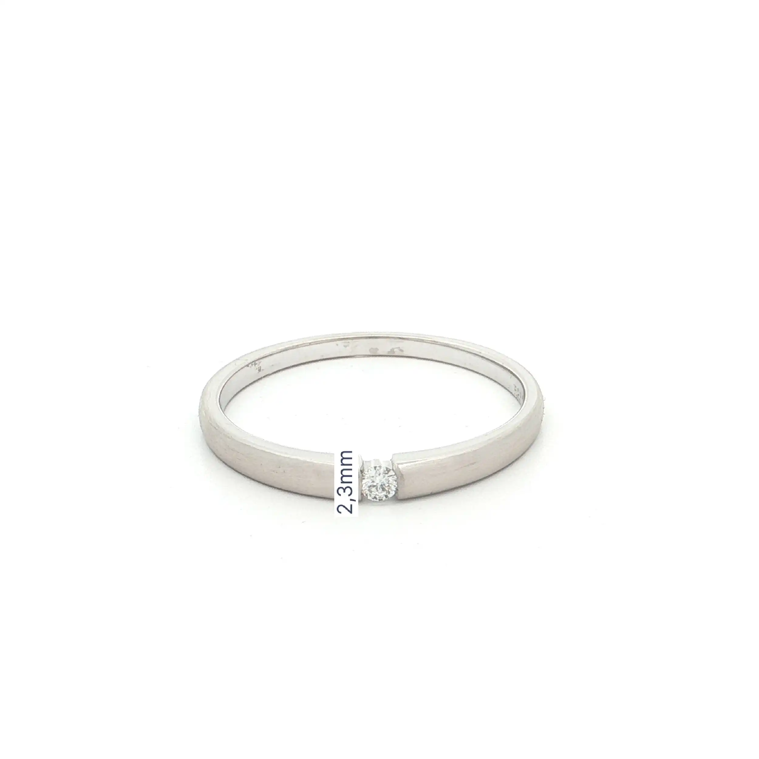 Ring Weißgold mattiert mit Brillant