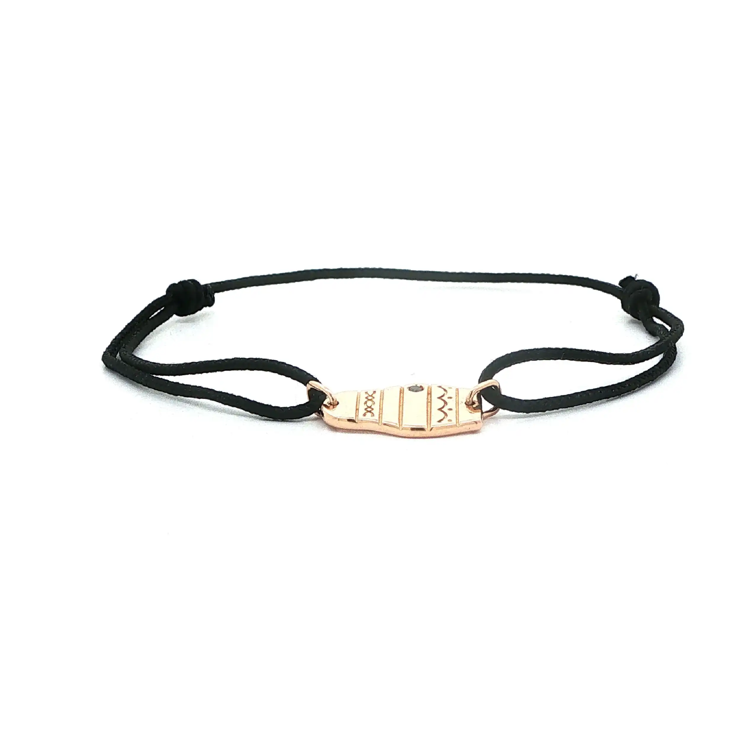 Stoffarmband mit Roségoldelement mit Fancy-Diamond von Korloff-Paris Stoffarmband mit Roségoldelement mit Fancy-Diamond von Korloff-Paris
